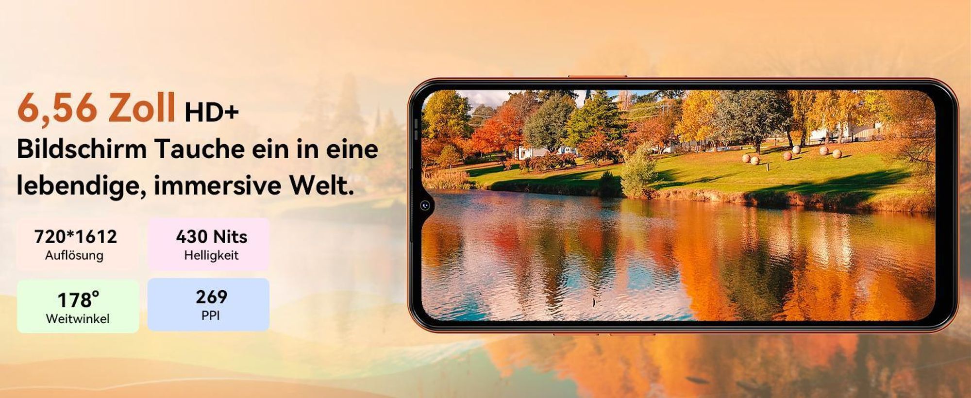 2026 Blackview WAVE 7C Handy Ohne Vertrag, 6.56", Android16, 16GB+64GB/2TB TF, Face ID, 5000mAh, 32MP, Dual-SIM, WiFi 5, IP54