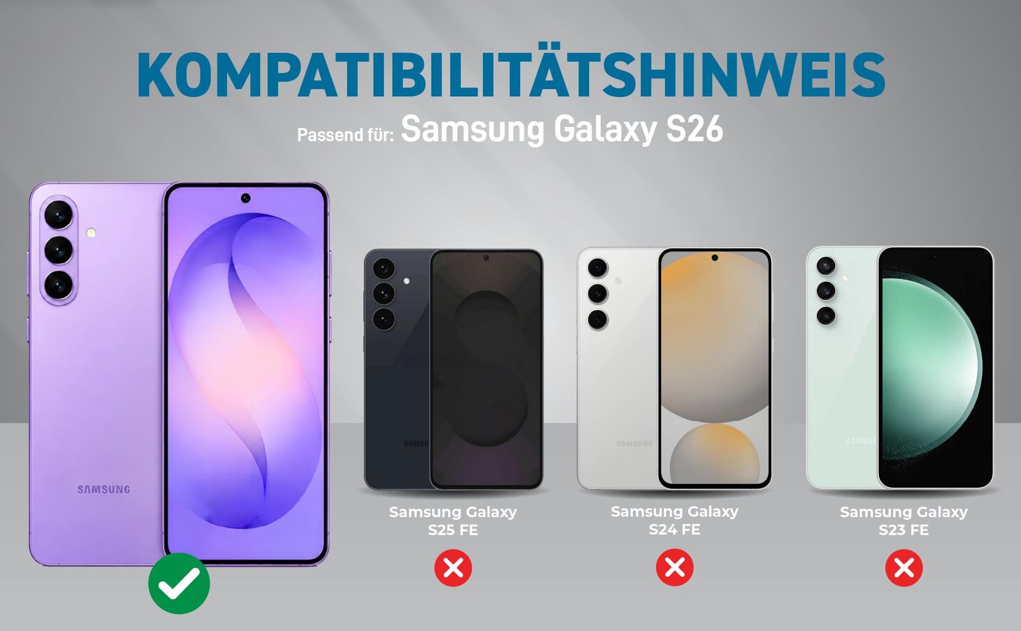 Kompatibilitätshinweise Hülle für Samsung Galaxy S26 FE