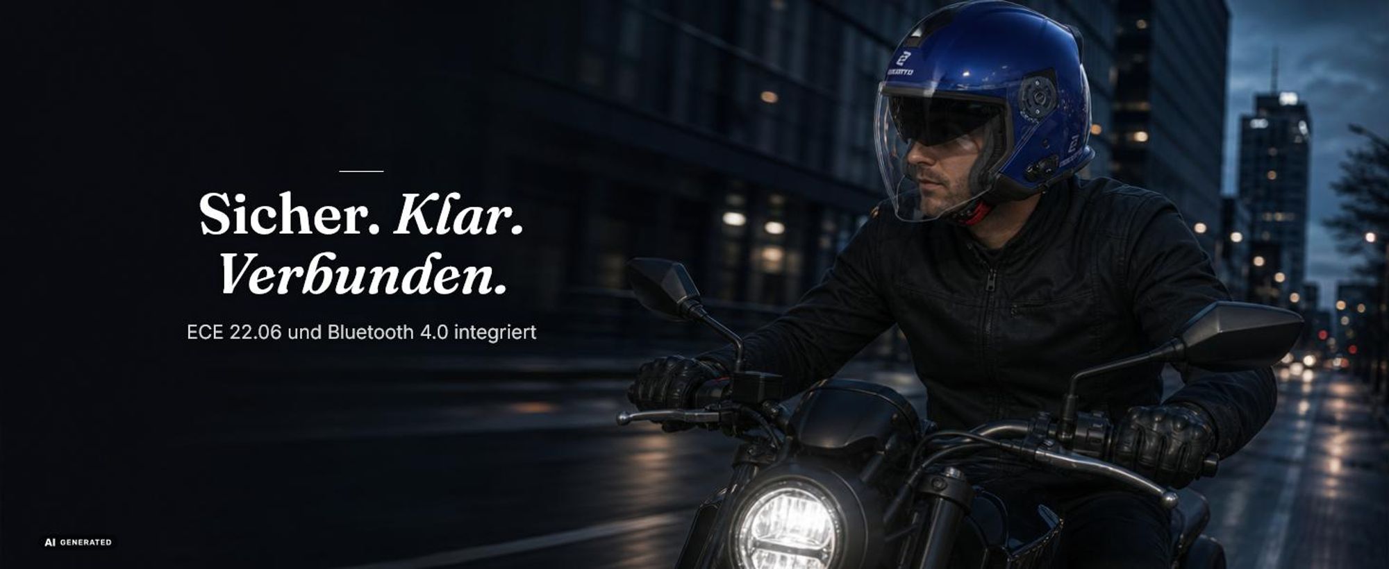 Bogotto H586 BT Solid Bluetooth Jethelm, schwarz matt, S (55/56)