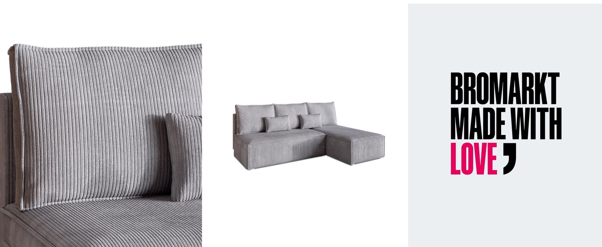 BroMARKT Ecksofa TOP SLIM Schlaffunktion Bettkasten L-Form 120x200 cm Vanille
