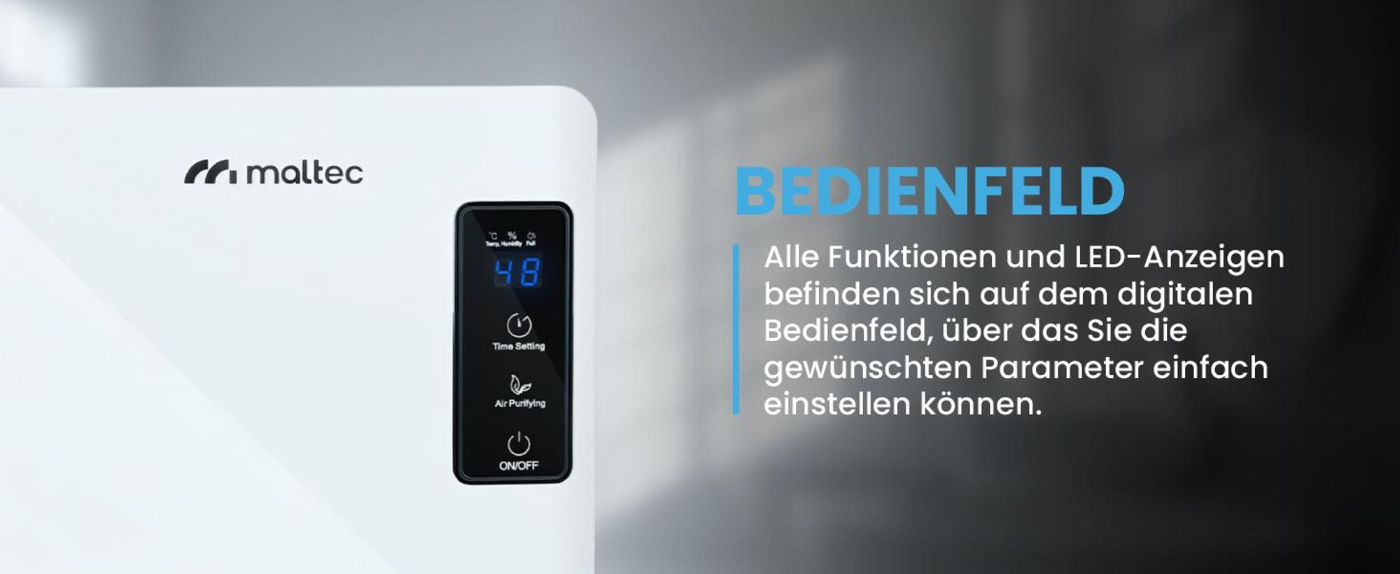 Luftentfeuchter elektrisch Lufttrockner mit Timer Weiss