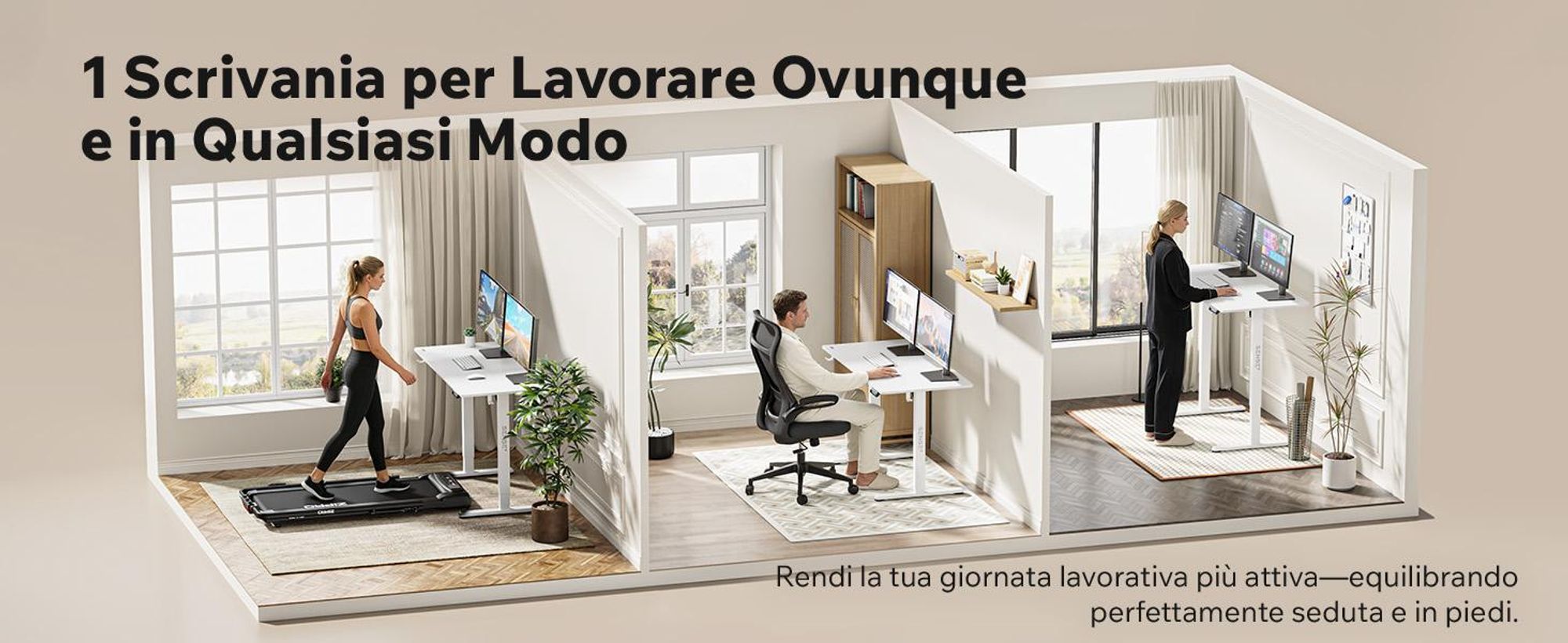 SENSE7 NOJO Light - Struttura per scrivania regolabile in altezza elettricamente | 72-118 cm, funzione memoria, supporto per cuffie, carico massimo 70 kg, struttura in acciaio