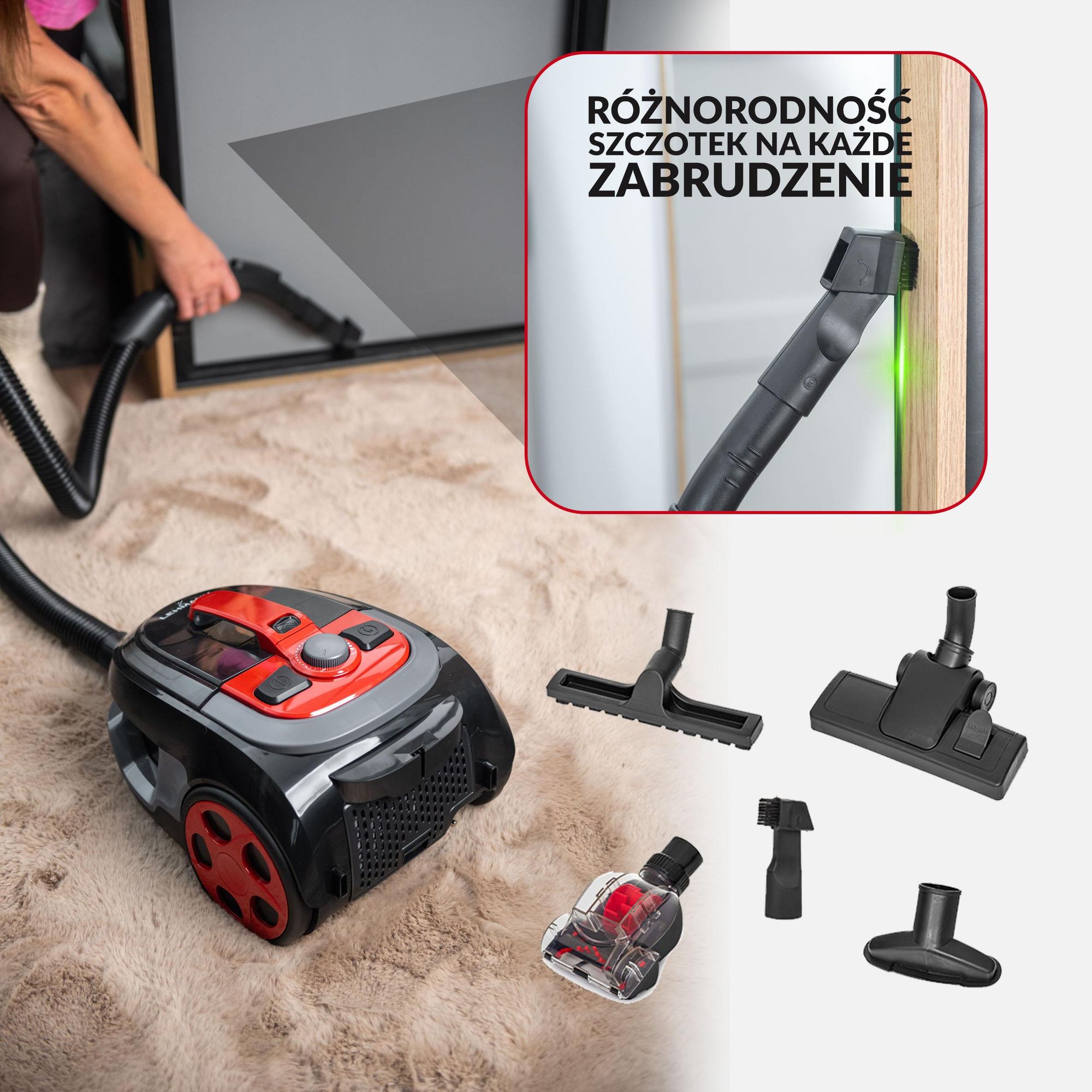 Odkurzacz cyklonowy bezworkowy LEHMANN TYPHOON 4000W 2x HEPA, regulacja mocy, max 4000W, ultra system ssania