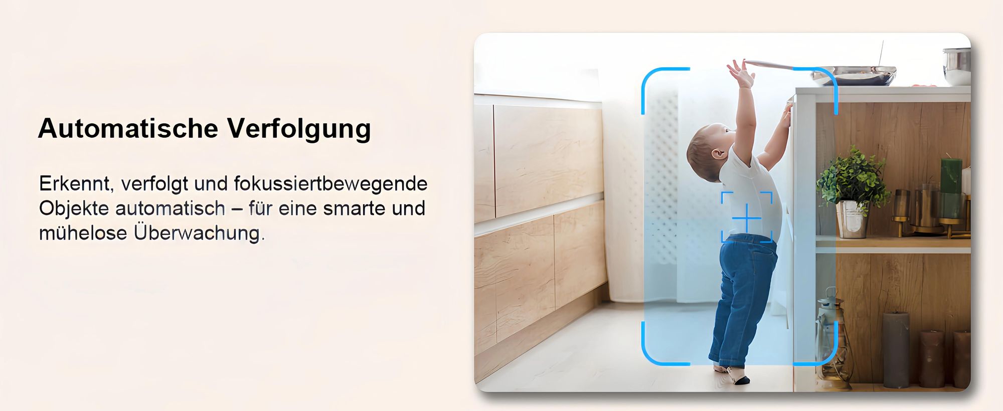 Drahtlose Innen-Dualkamera 1080p, Farb-Nachtsicht, Zwei-Wege-Kommunikation für Baby- und Haustierüberwachung