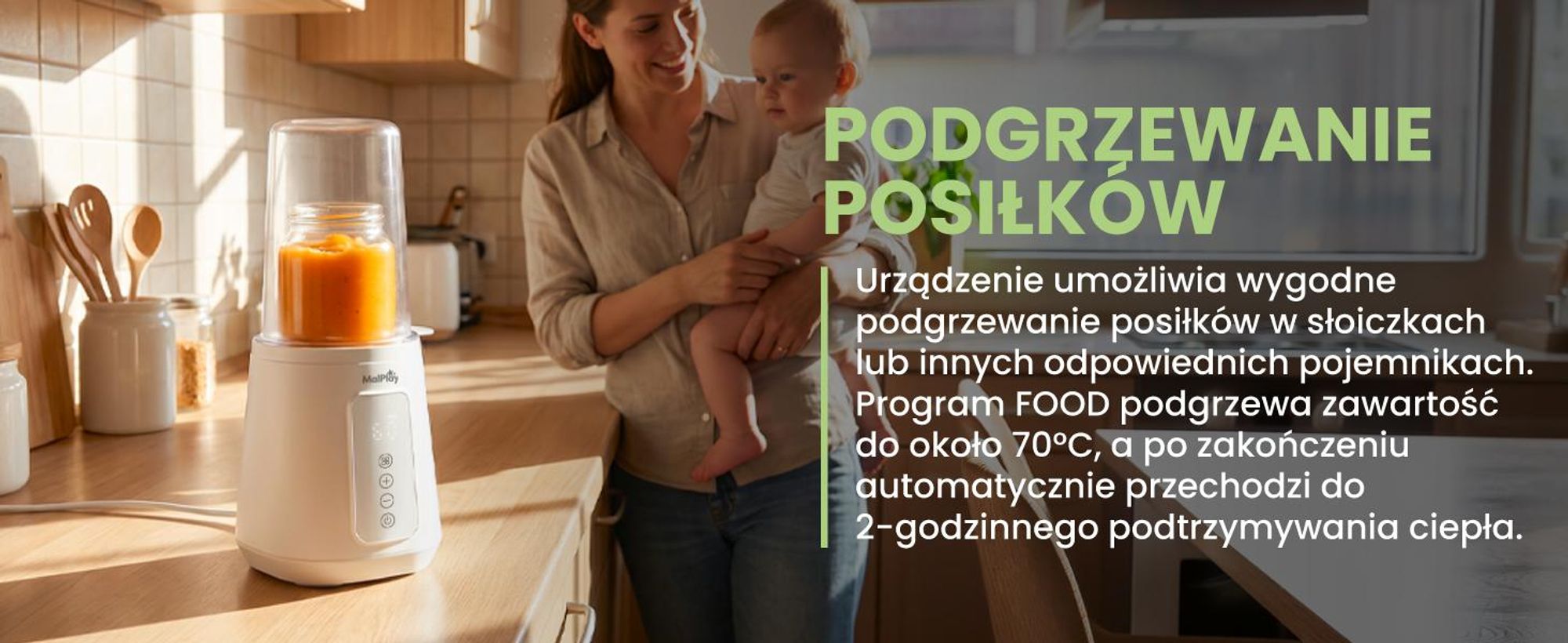 Podgrzewacz do butelek ze sterylizatorem i funkcją rozmrażania oraz przymywaniem temperatury
