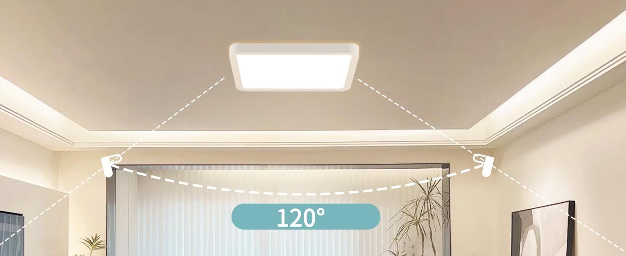 ZMH LED Plafonnier Blanc Plat Plafonnier 18W 23CM Angulaire Chambre Plafonnier IP20 4000K pour Cuisine Couloir