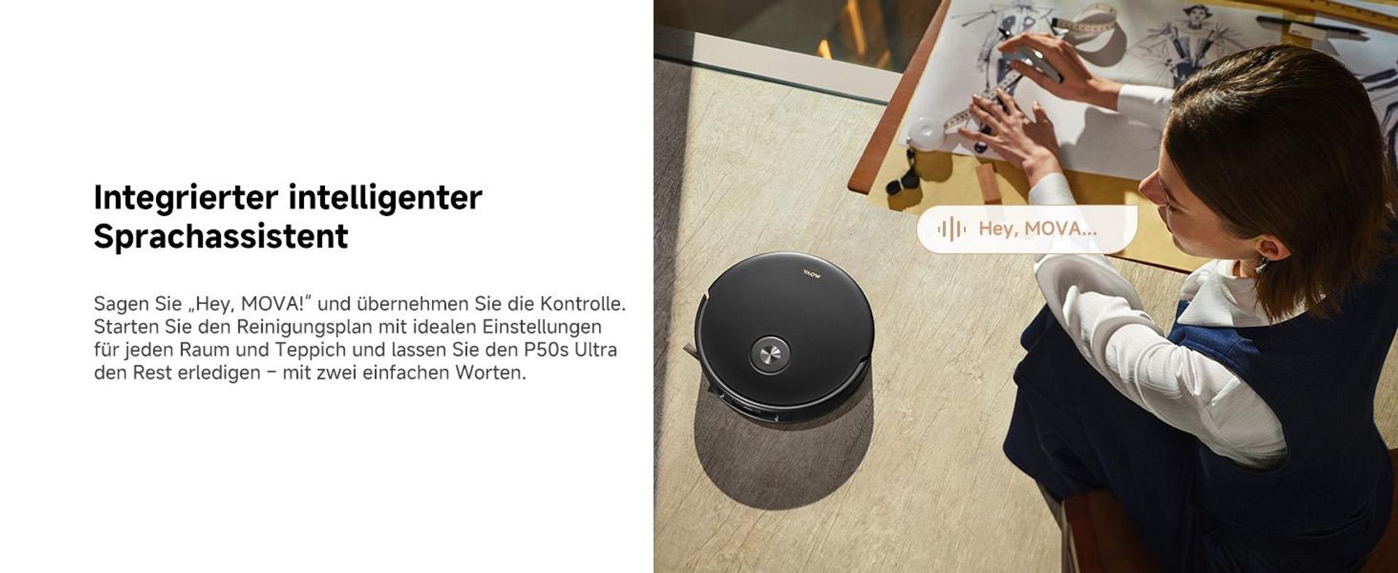 MOVA P50s Ultra Saug- und Wischroboter 24.000 Pa, Auto-Absaugstation, StepMaster, Dual-LiDAR, mit 1L Extra Reinigungsflüssigkeit