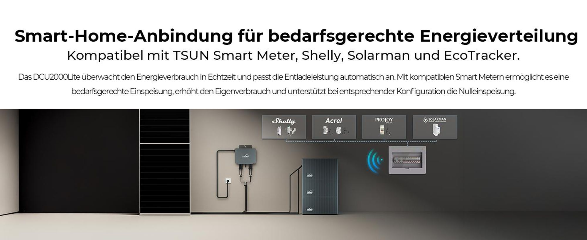 TSUN SolarCan DCU2000Lite Balkonkraftwerk Speicher, 314-Ah-Industriezellen, Maximaler PV-Eingang 2400 W, Bis zu 4 PV-Eingänge,  Duales MPPT, 0% VAT