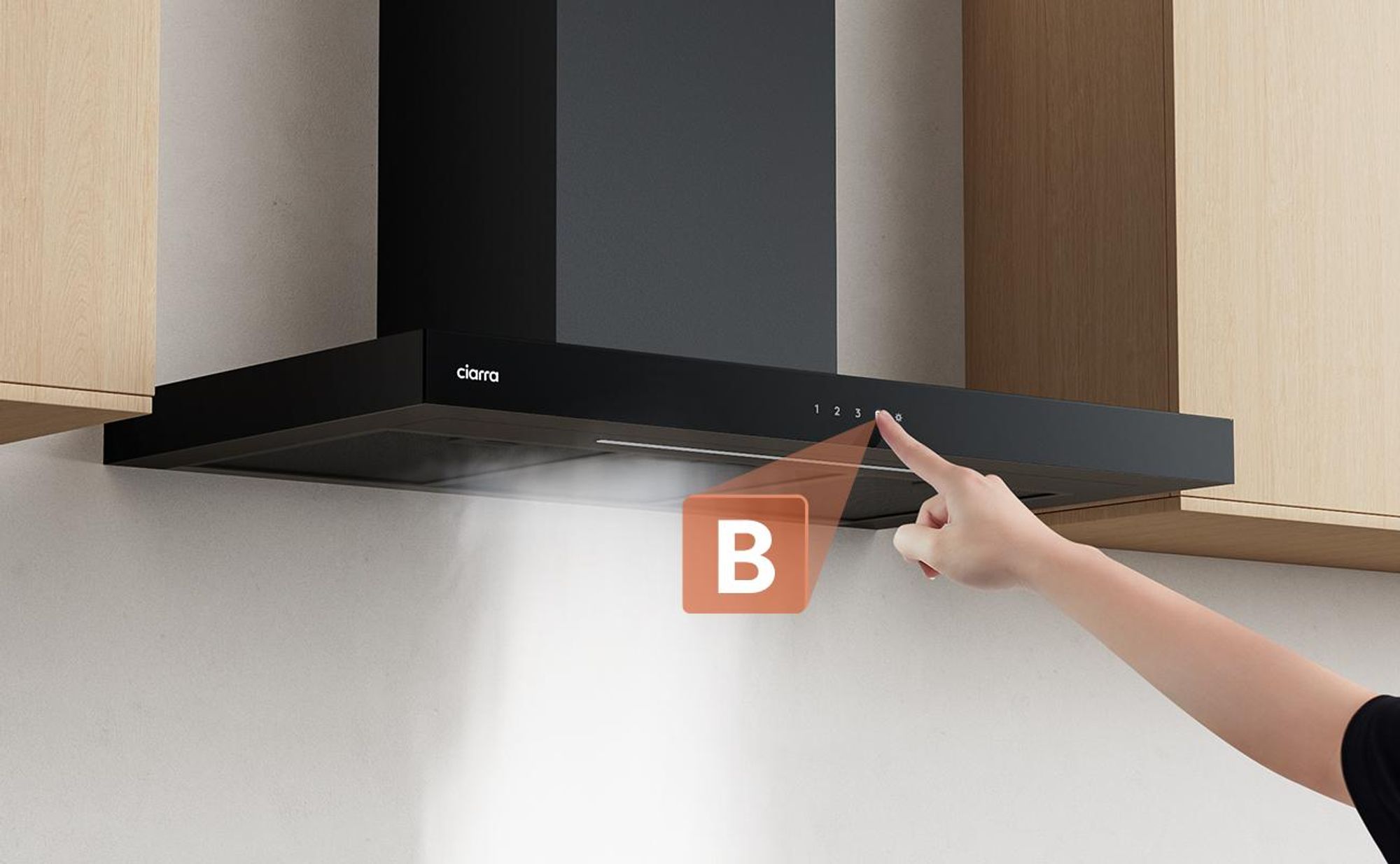 CIARRA A+++ 650 m³/h cofano aspirante 90cm cofano a parete WIFI +APP & Touch Control Boost VMB9102