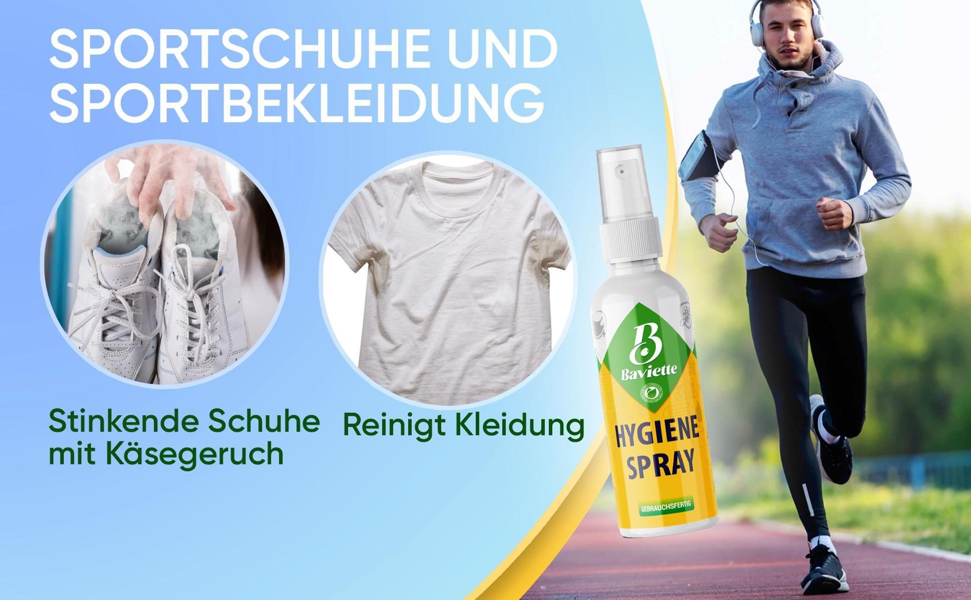 Baviette ProBio Fresh 50ml – Nachhaltige Frische für Schuhe, Socken, Textil, probiotisch mit 7 Milliarden Mikroorganismen, neutralisiert Schweißgeruch