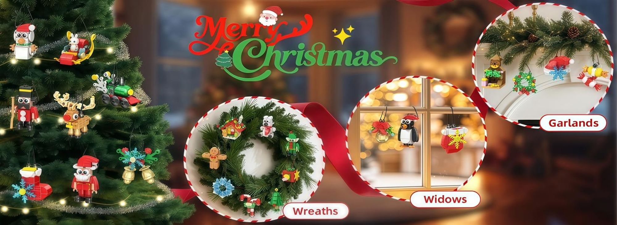 Adventskalender 2026 zum Bauen, 24 Tage Countdown, Weihnachtsbaumschmuck, Bausteine-Set, MINT-Spielzeug, 24 Baustein-Anhänger,700 Teile,Weihnachtsdeko