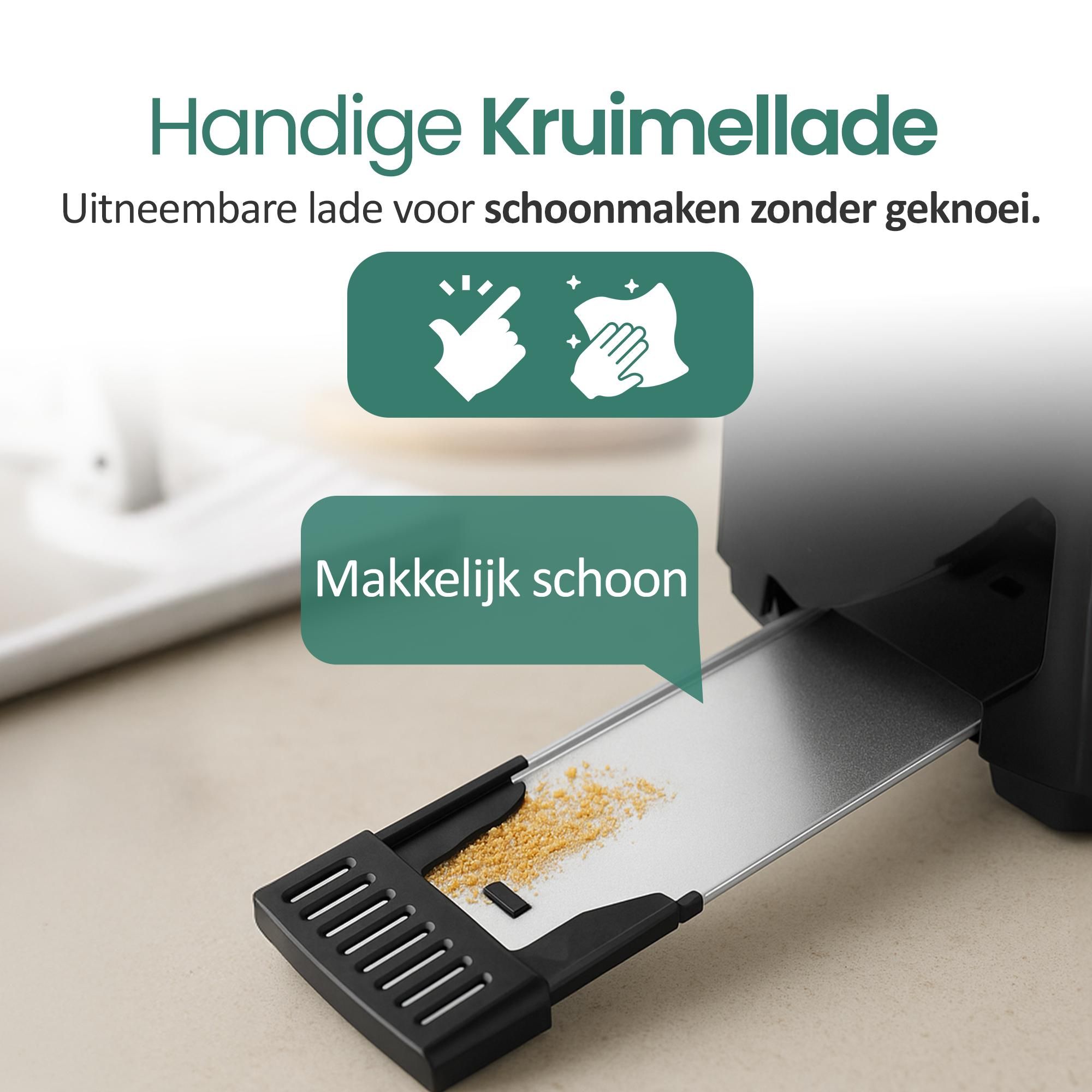Emerio Broodrooster TO-123924 – 750 W – 2 Sleuven – RVS – Zilverkleurig
