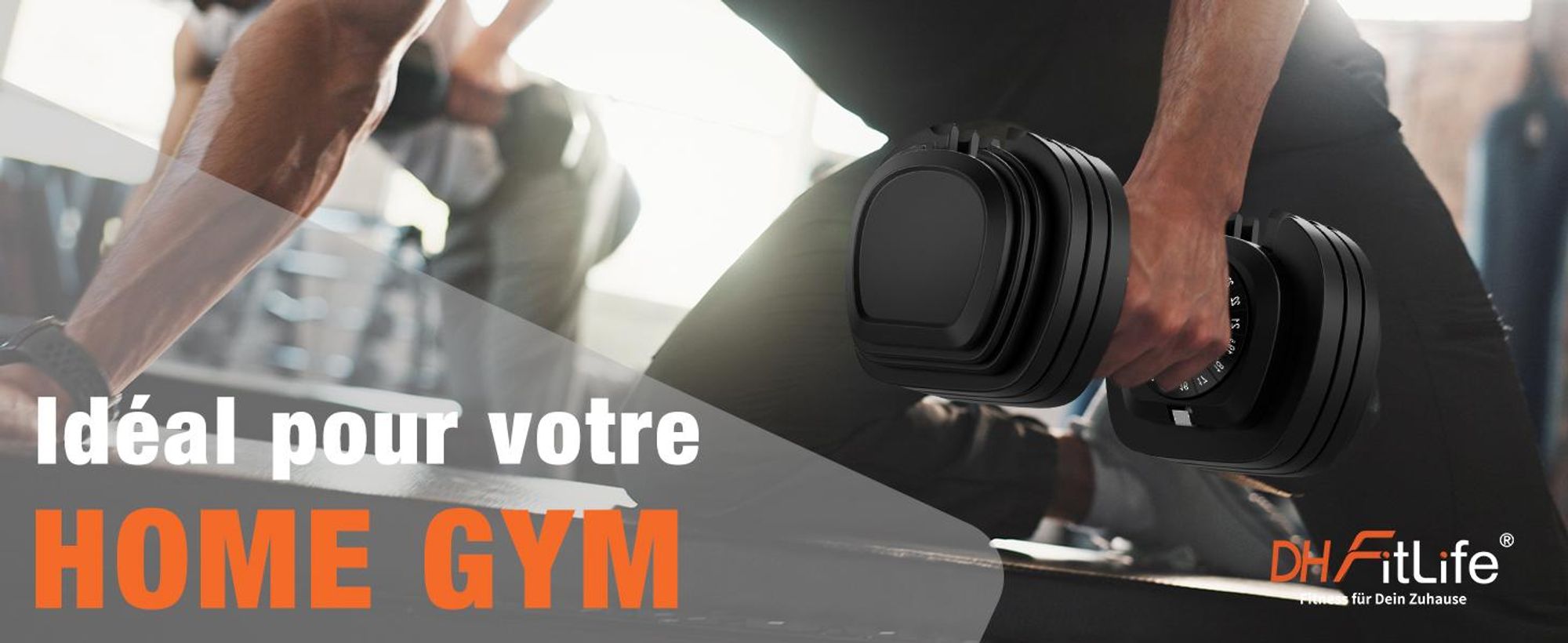 DH FitLife 2026 Neu Haltère réglable 2,5 à 25 kg, 18 niveaux de poids, Set avec poids, Haltère ajustable pour hommes et femmes