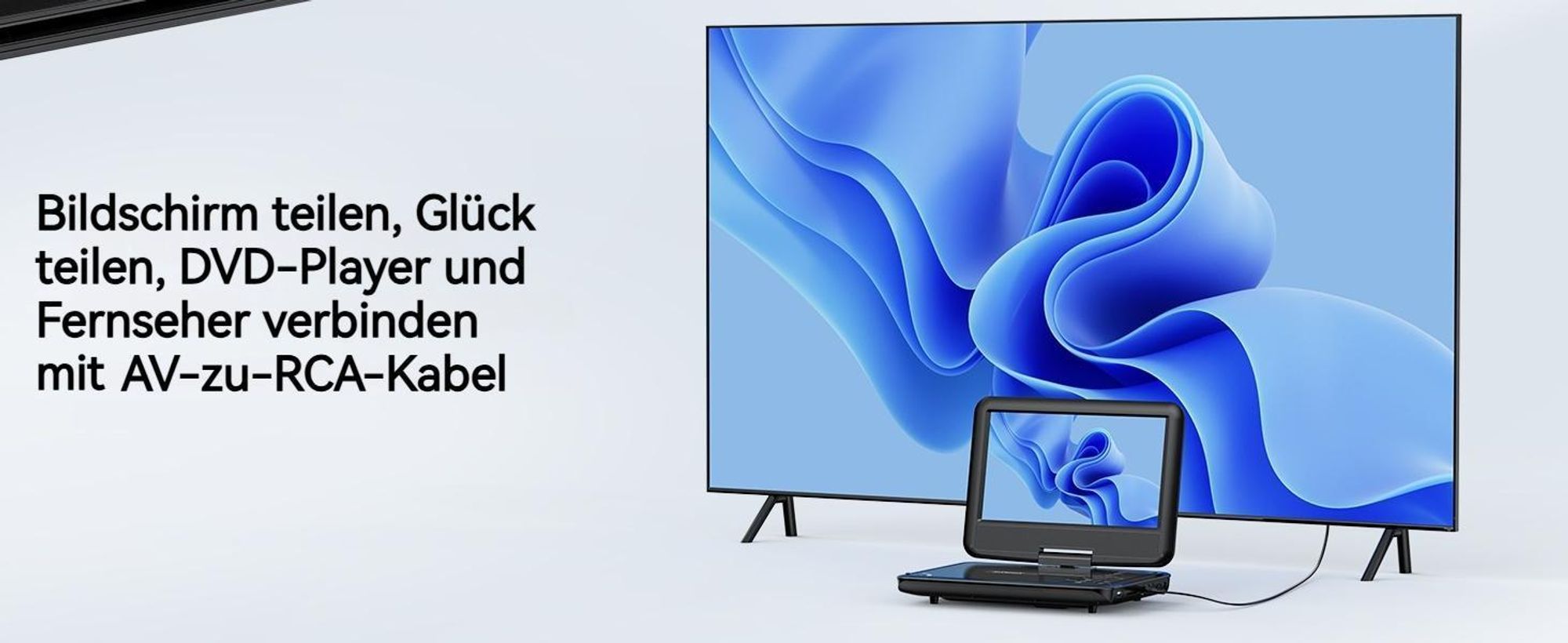 11,5" Tragbarer DVD-Player mit 9,5" Schwenkbildschirm ideal für Auto Memory-Playback-Funktion und 6 Stunden Akkulaufzeit Kein Blu-ray-Support mit 32G
