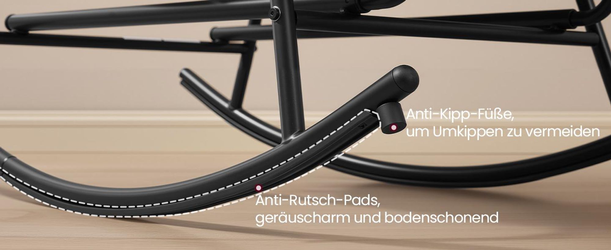 VASAGLE Relaxsessel mit ausziehbarer Fußstütze, Schaukelsessel, abnehmbares Kissen, Stahlgestell, bis 136 kg, grau