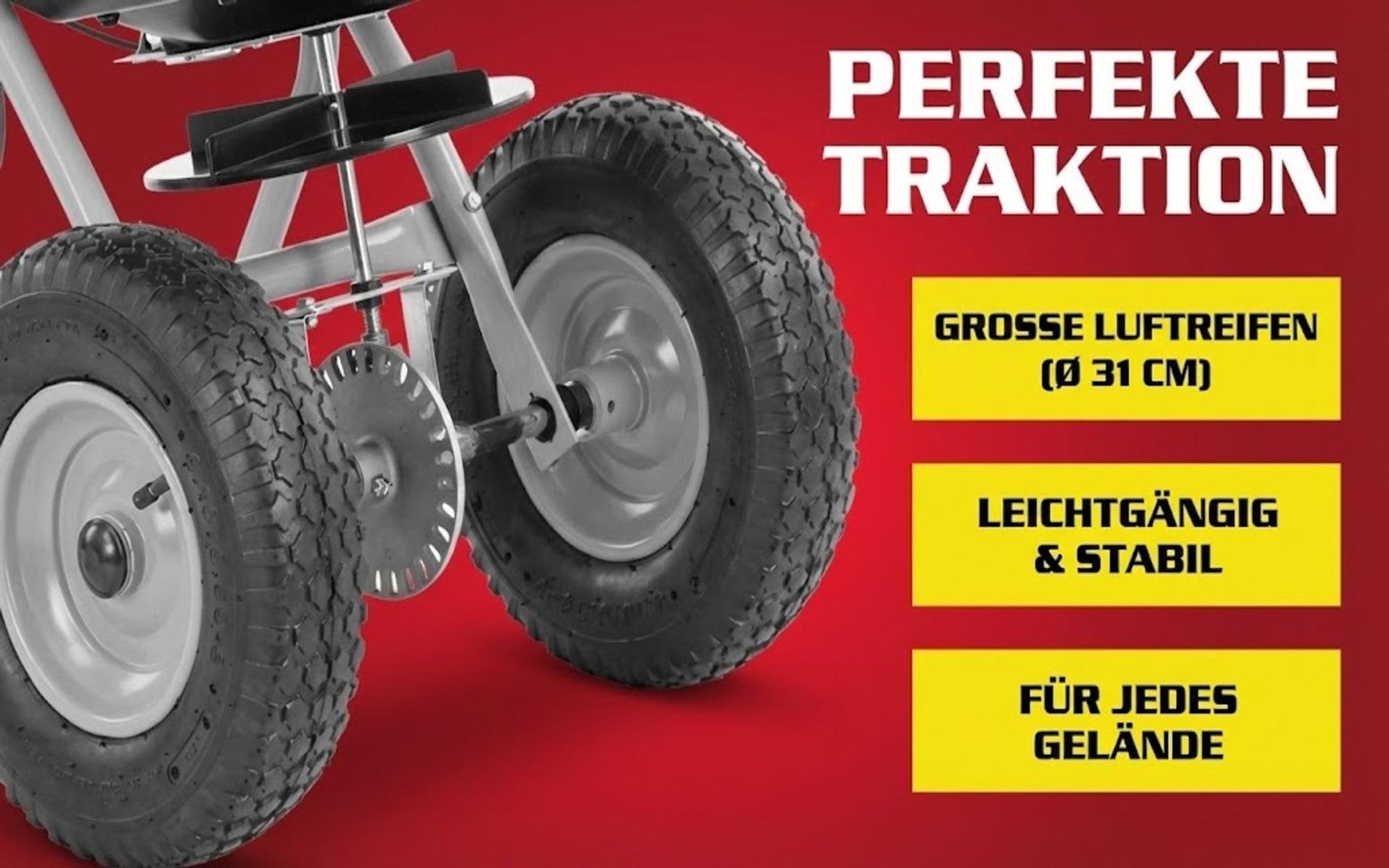 HECHT 229 Streuwagen mit Schutzabdeckung | 29 Liter | bis 36 kg | Trichtersieb | Dünger Saatgut Streuer
