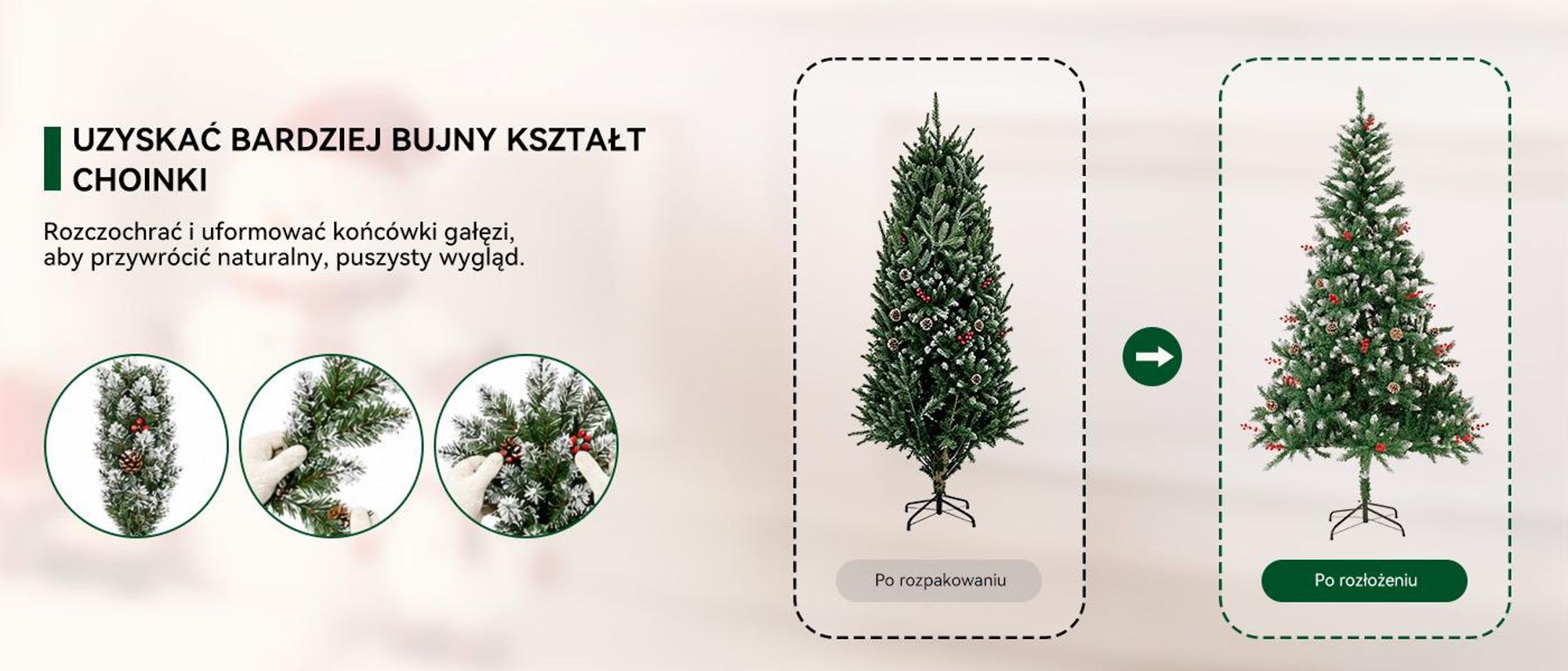 Prosty montaż i formowanie, wygodne przechowywanie po świętach