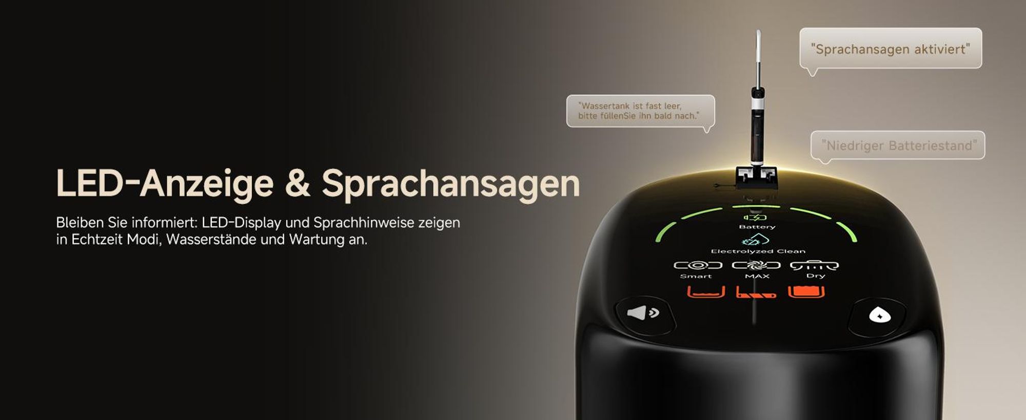 uwant D500 Nass Trockensauger,Abwassertanks-Desodorierung,180° Lay-Flat Saugwischer,17,000 Pa Saugkraft,65°C Leise Heißtrocknung,Selbstreinigend