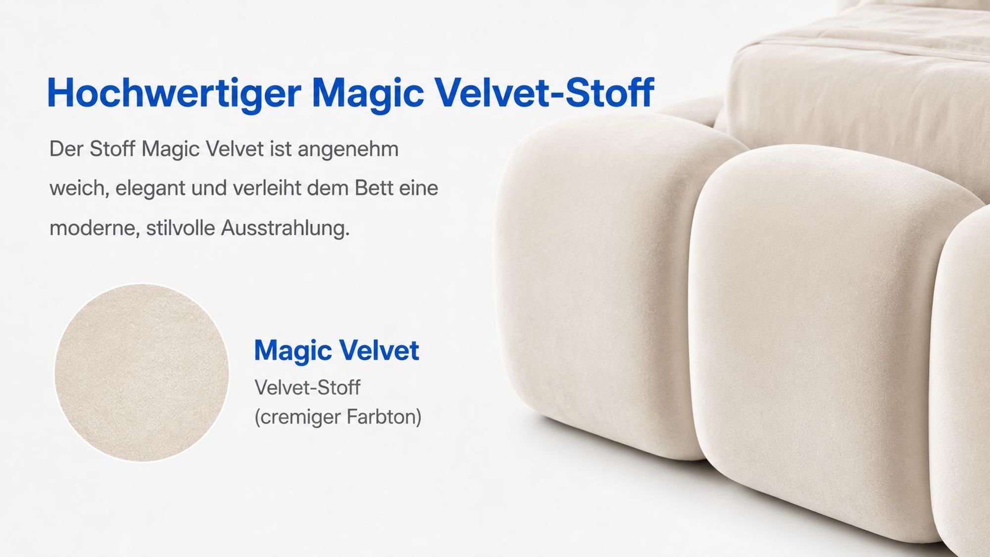 Velvet-Stoff Magic Velvet in Teddy am Polsterbett TEDDY