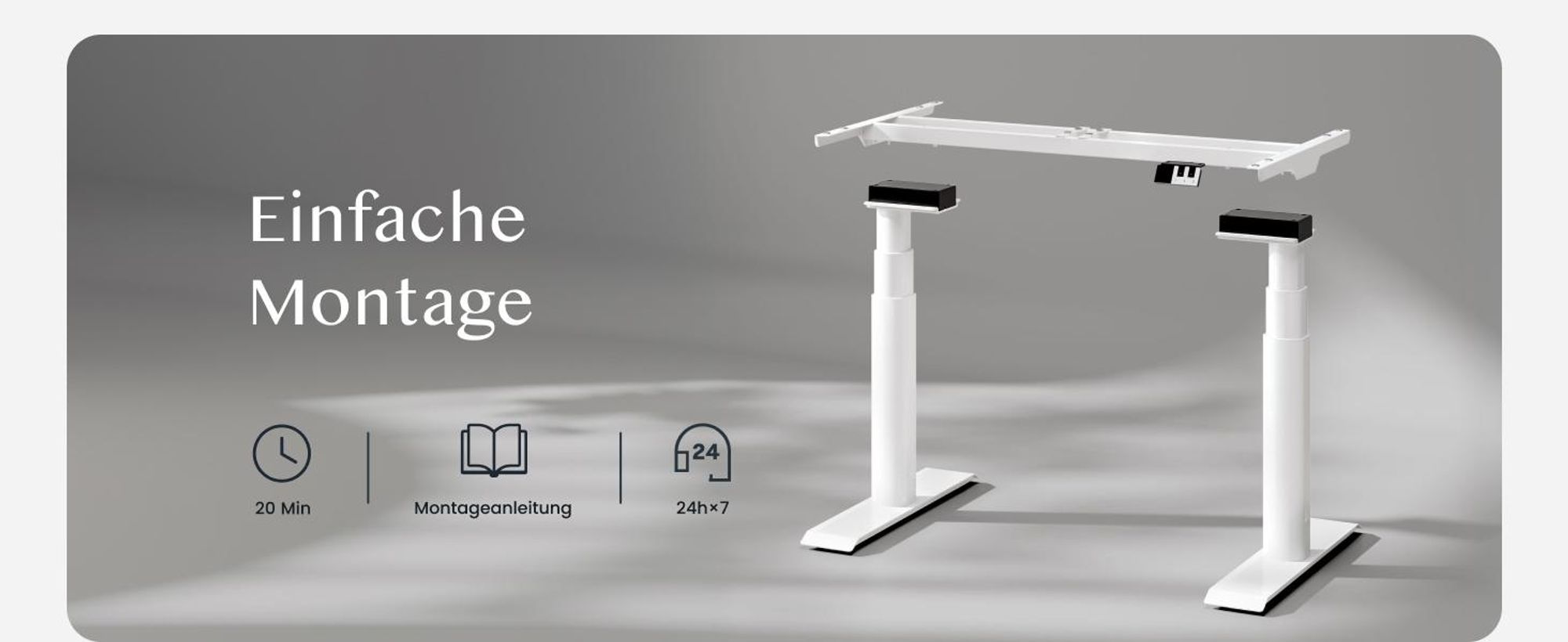 FLEXISPOT CylineX Pro Höhenverstellbarer Schreibtisch Elektrisch, Ovaler Beindesign, 200KG Tragkraft, Dualmotor, Klavier-Tasten-Bedienfeld, Weiß