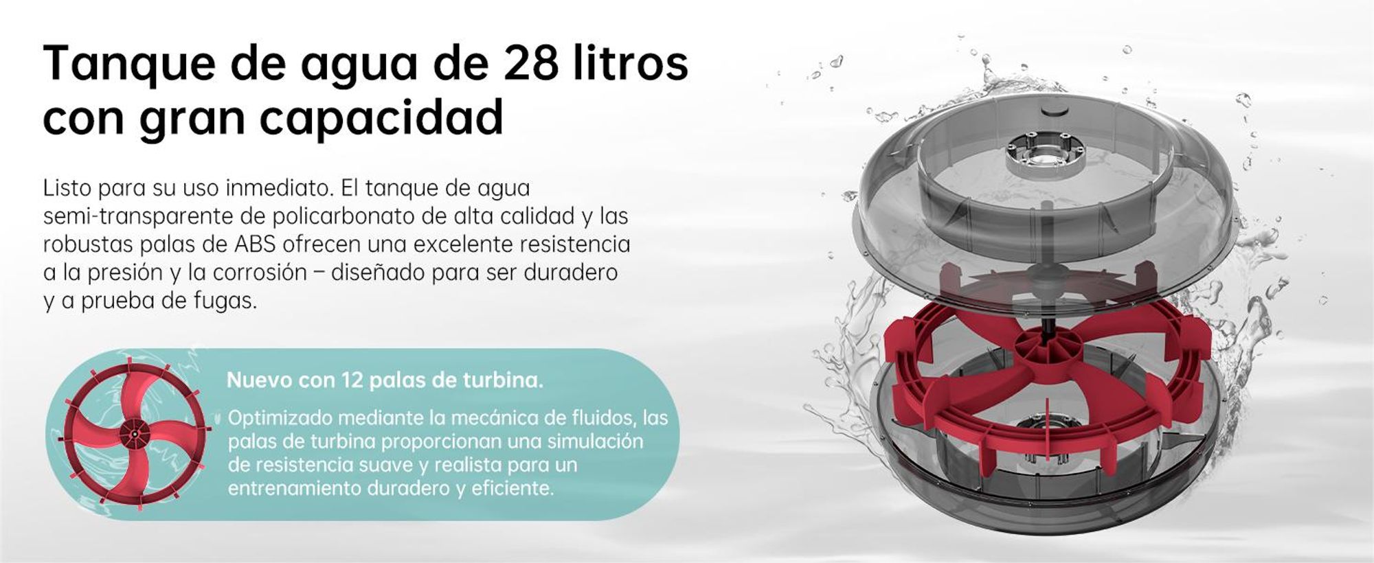JASPORT R3: Remo plegable con pantalla LCD y Bluetooth, compatible con Kinomap, depósito de agua de 28 litros, capacidad de carga de hasta 150 kg, color cereza