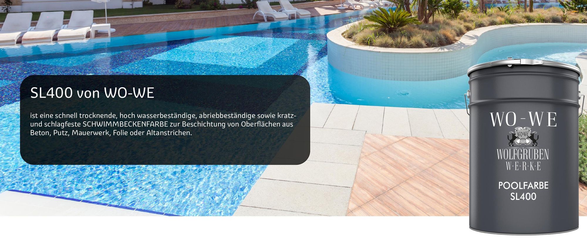 WO-WE Schwimmbadfarbe Poolfarbe Schwimmbeckenfarbe