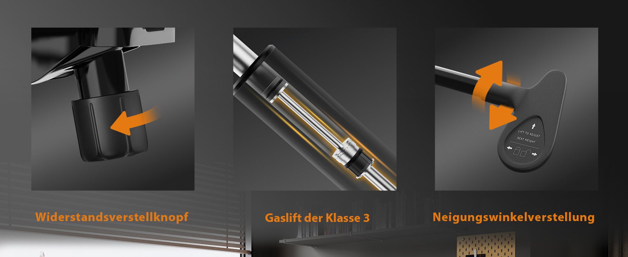 SENSE7 Tone Ergonomischer Bürostuhl Schreibtischstuhl Office Chair Drehstuhl Höhenverstellbar mit Kopfstütze & Armlehnen bis 130 kg Mesh Schwarz
