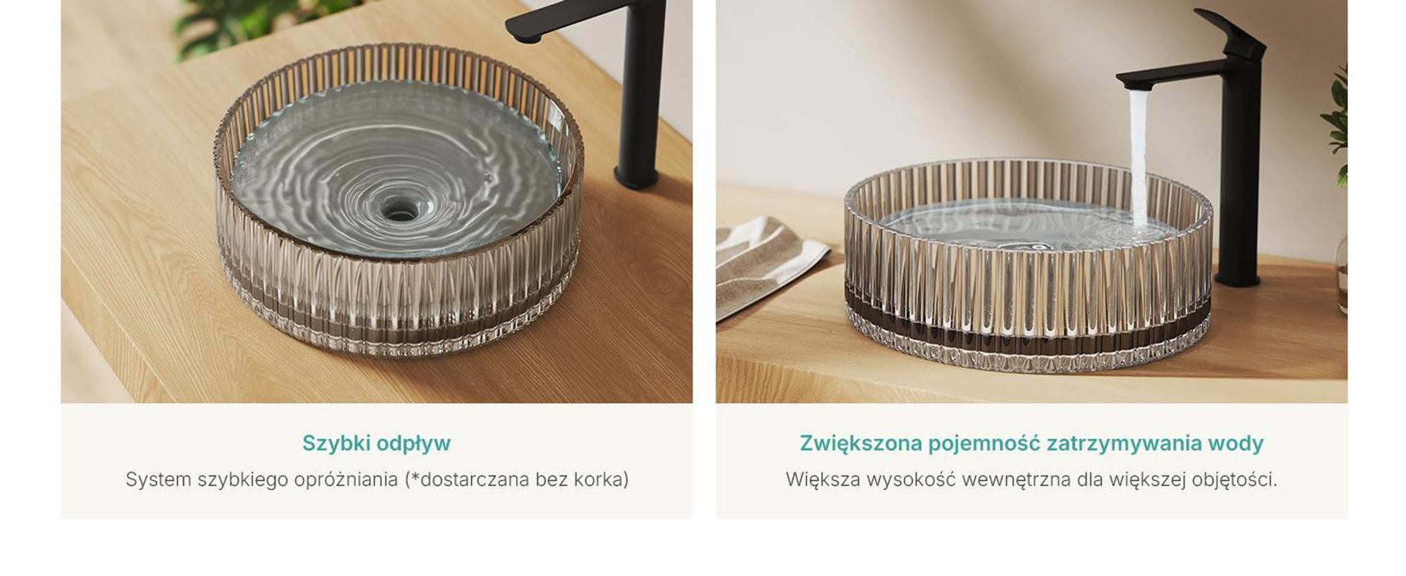 EMKE umywalka nablatowa okrągła 400x400x120mm z hartowanego szkła kryształowego przezroczysta szara galwanizowana, bez otworu na baterię i przelewu, nowoczesny design