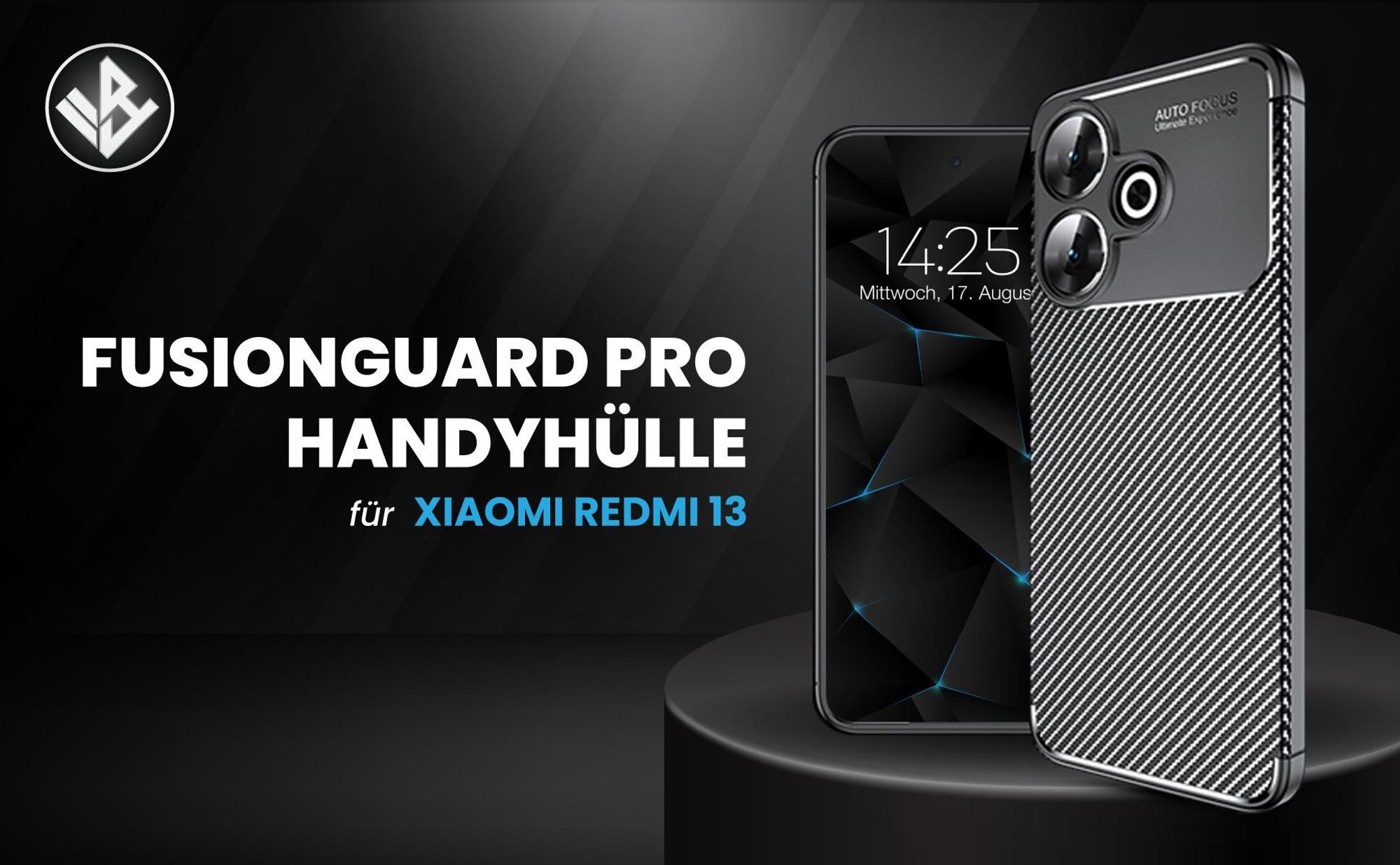 Schwarze ergonomische Schutzhülle für das Xiaomi Redmi 13