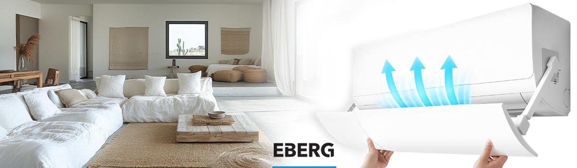 EBERG BVRS Klimaanlagen-Luftleitblech für Splitgeräte 56-102 cm Weiß