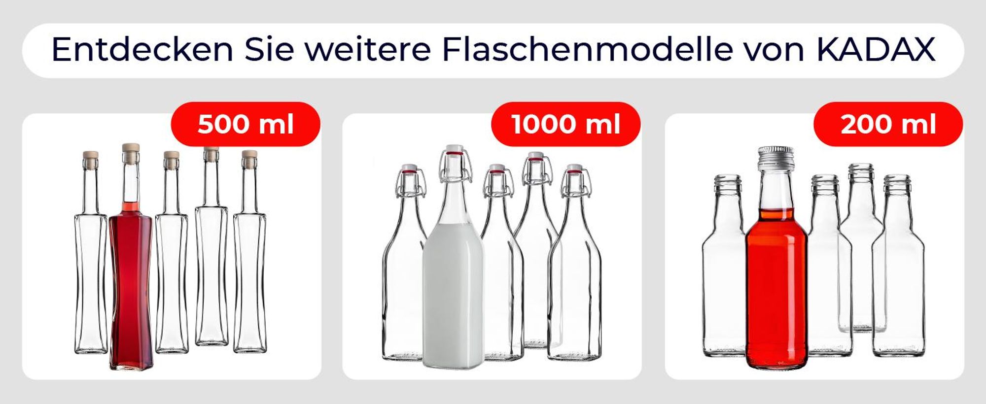 KADAX Leere Glasflaschen 500ml, 10 Stück, Likörflaschen mit Korken, Flaschen zum Befüllen von Likör, Wein und Schnaps, Dekoflaschen, Weinflaschen aus Glas