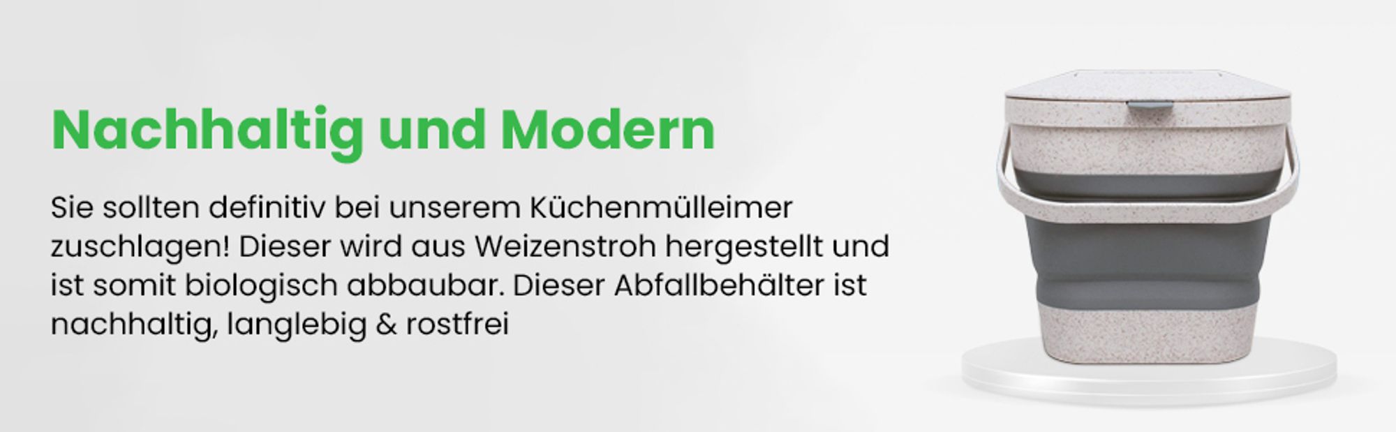 YourCasa® Biomülleimer Küche für Biomüll - Komposteimer Küche - FALTBAR Campingmülleimer - 4L Fassungsvermögen Weiss-Grau