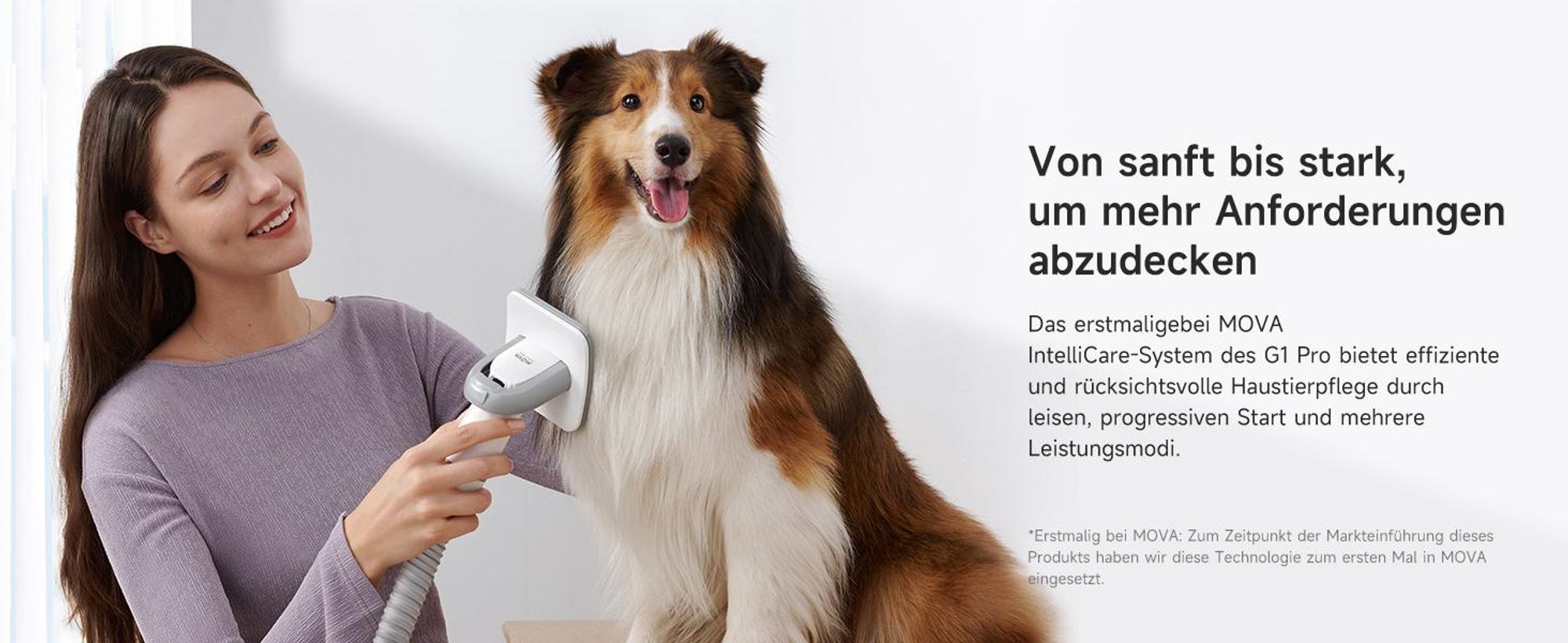 MOVA G1 Pro 7-in-1 Haustier-Pflegeset mit Staubsauger – Hund & Katzen Fellpflege, Haarschneider, Bürste & Leiser Staubsauger, 11 kPa, 4 Stufen