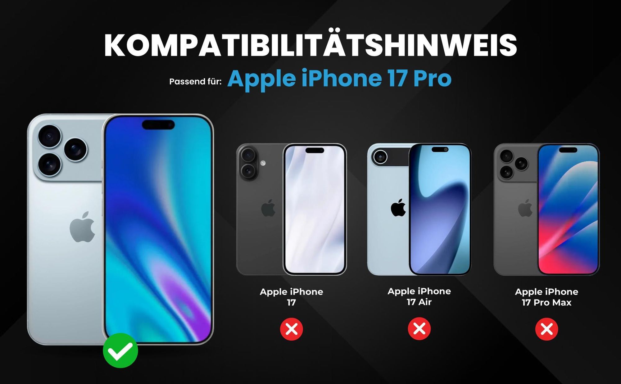 Kompatibilitätshinweise Hülle für Apple iPhone 17 Pro