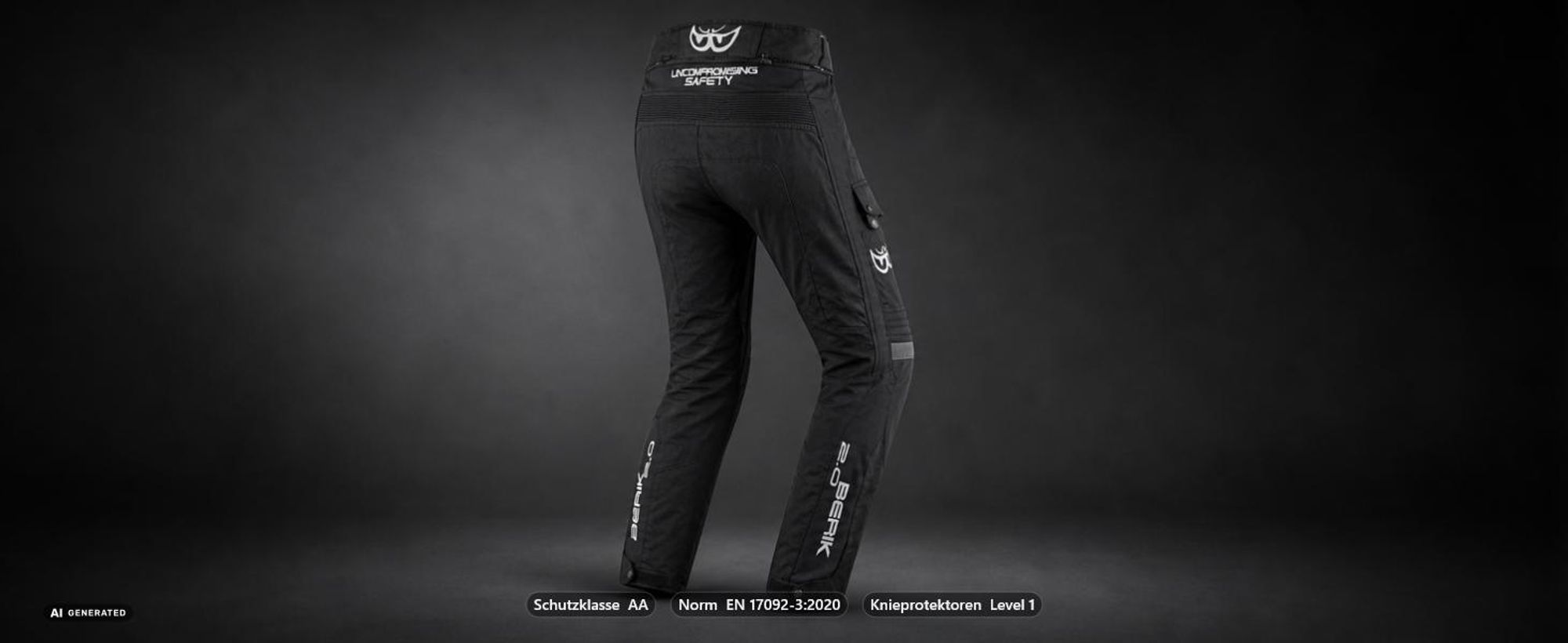Berik Cargo wasserdichte Motorrad Textilhose, schwarz, 50