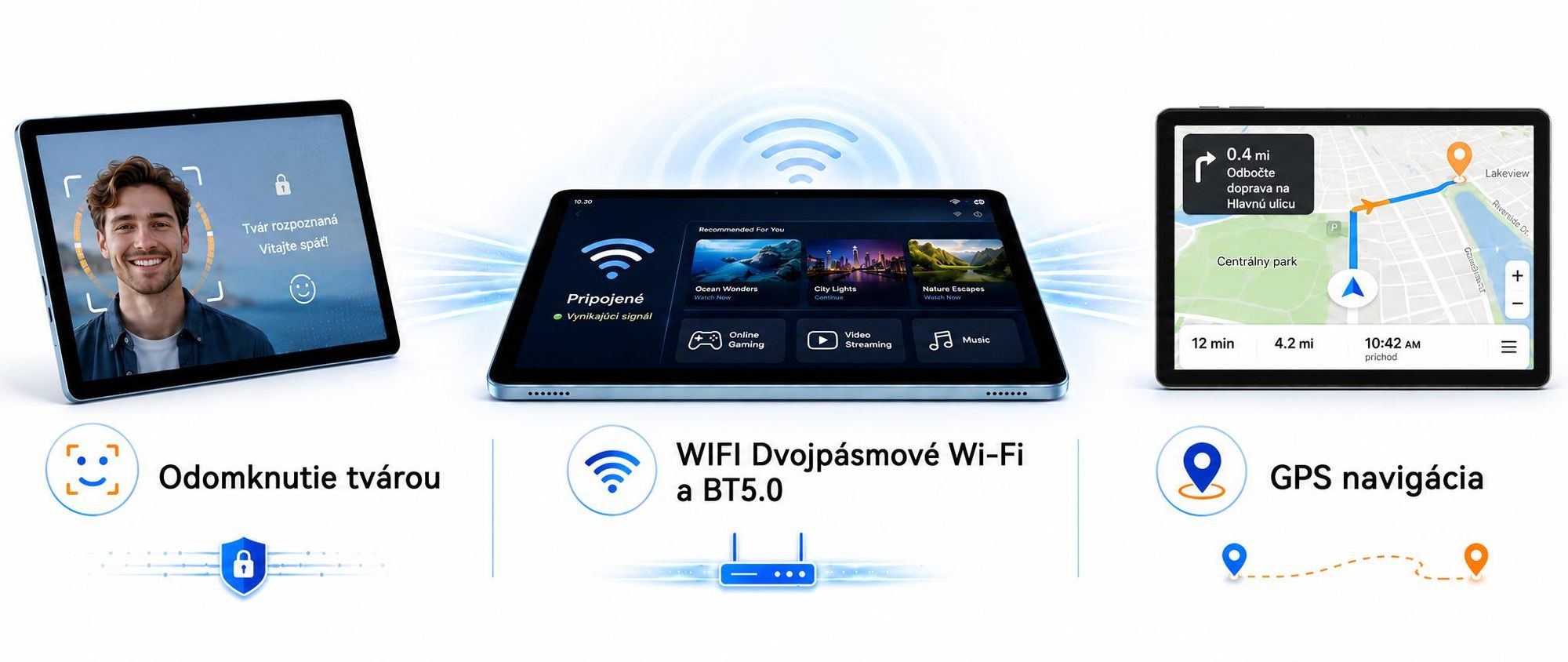 TABWEE T70, 11-palcový tablet, 32 (8+24) + 256 GB, Android 16, 8000 mAh batéria, Bluetooth 5.0, rozpoznávanie tváre, podpora Widevine L1, Rheinland. Súčasťou balenia je klávesnica, myš a stylus