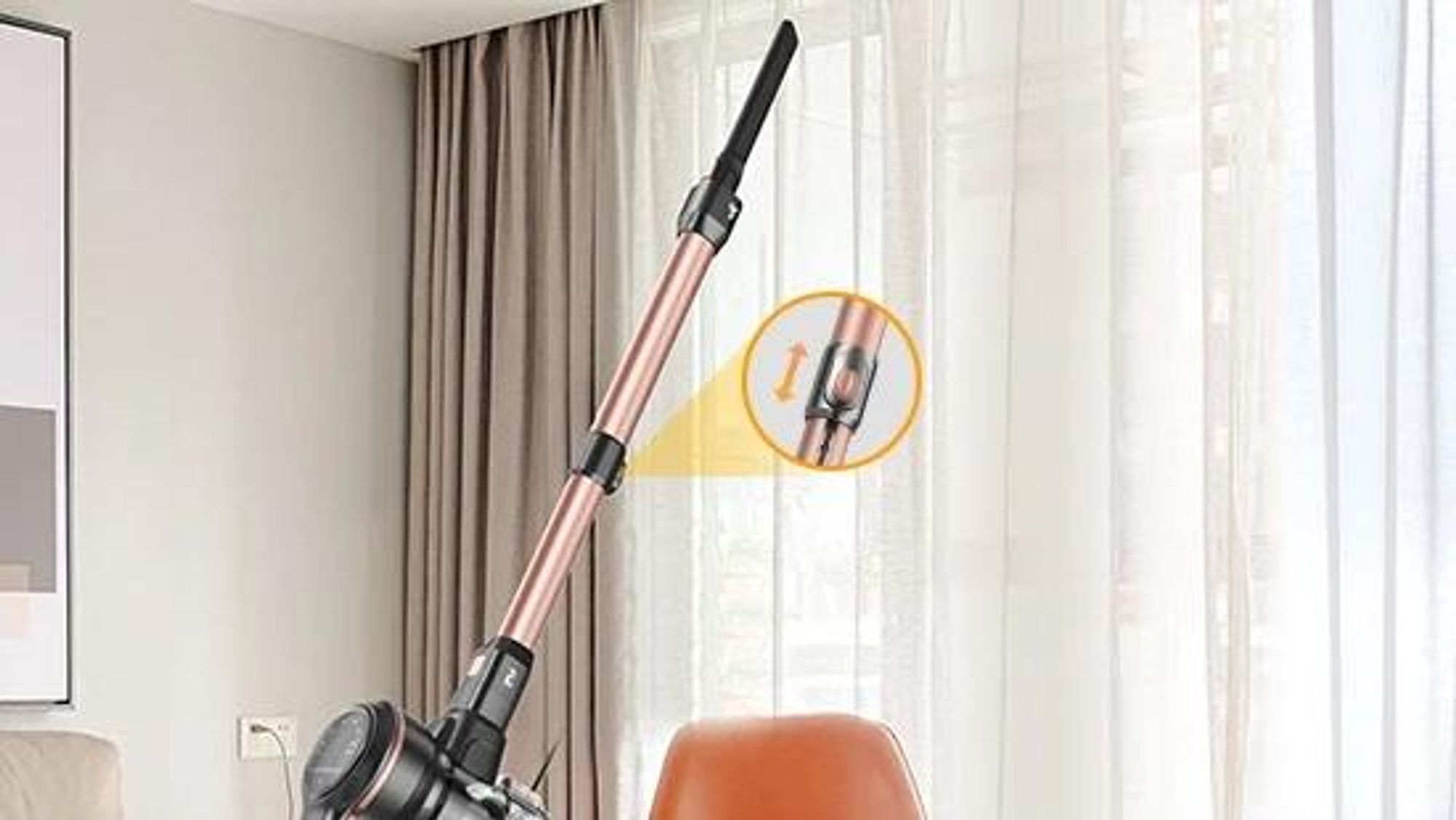 Akku-Hand-und Stielstaubsauger S7pro 50KPa, Akku Staubsauger 60 Minuten, 1.2L