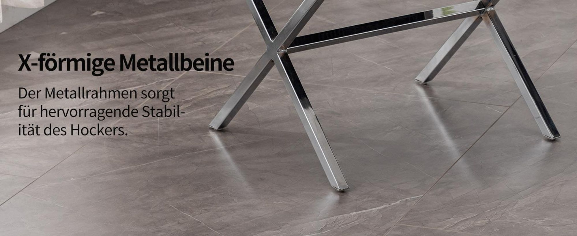 Duhome Sitzhocker Kunstleder, Polsterhocker Fußhocker Gepolstert Moderner Hocker mit Metallgestell für Schminktisch Flur Wohnzimmer Schlafzimmer, Model WY-9196A1, Farbe:Weiß