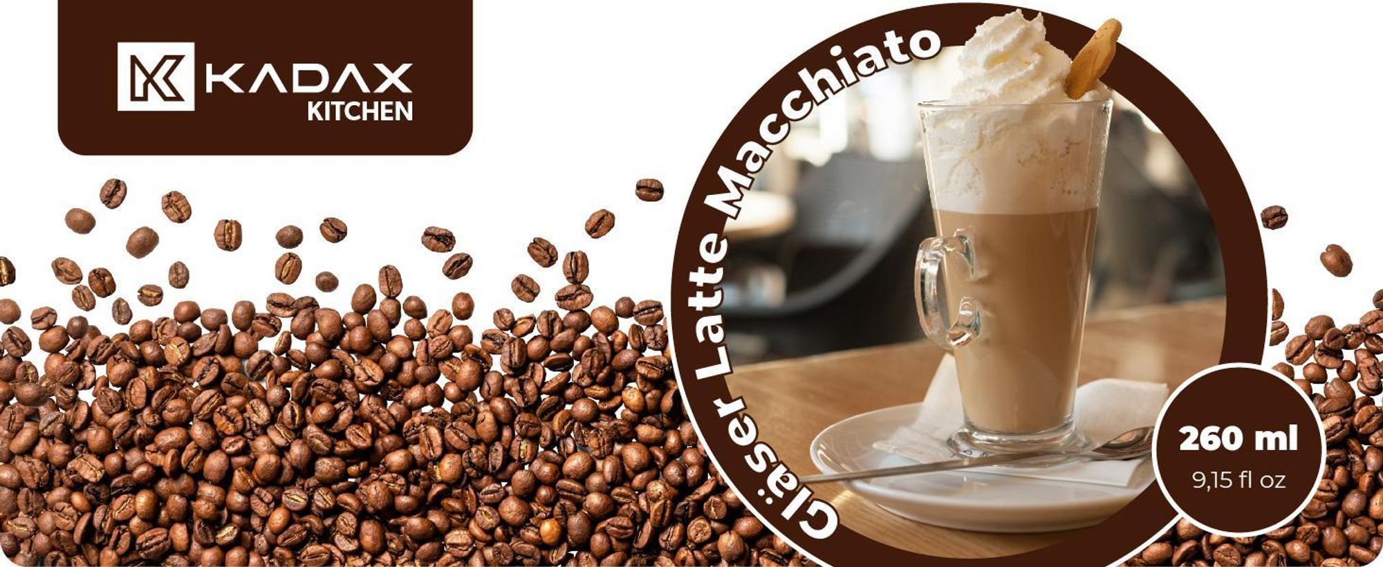 KADAX Latte Macchiato-Gläser "Balze", Trinkgläser für Kaffee, 6er Set, 260 ml