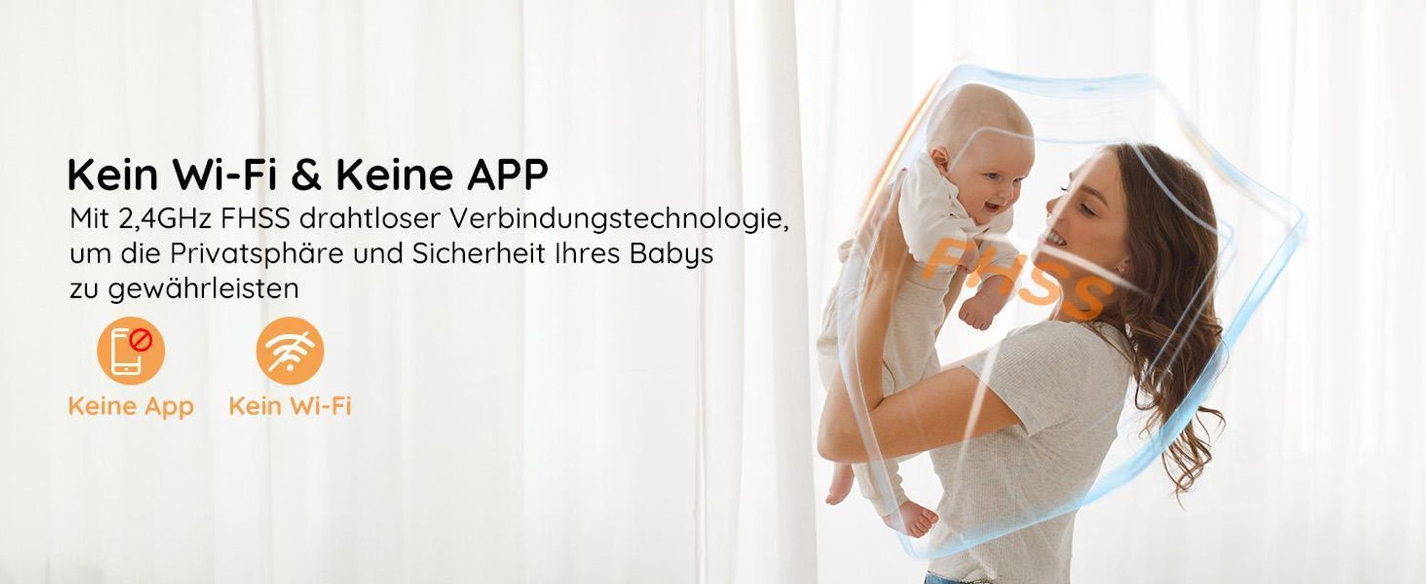 BOIFUN Babyphone HD 4 Zoll mit 2 Kameras ohne WLAN VOX Nachtsicht Babyfon 2-Wege-Gespräch Erweiterbar bis 4 Kameras mit Halterung