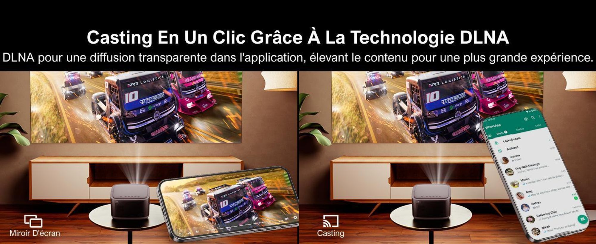 Projecteur ULTIMEA 4K Home Cinema Supporté, Projecteur Netflix, 700 ANSI-Lumen, Dolby Audio, Ajustement de l'écran & évitement d'objet