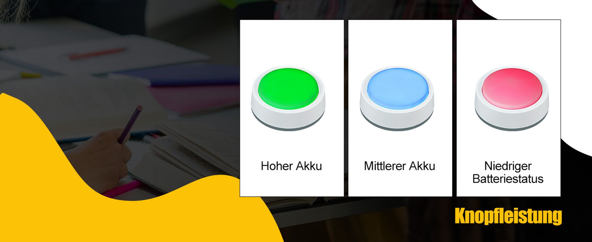 Retekess TM102 Wireless Responsive Buzzer System, Game Show Buzzer Taste, Typ-C-Aufladung, Warnung bei niedrigem Batteriestand für Familienfeiern