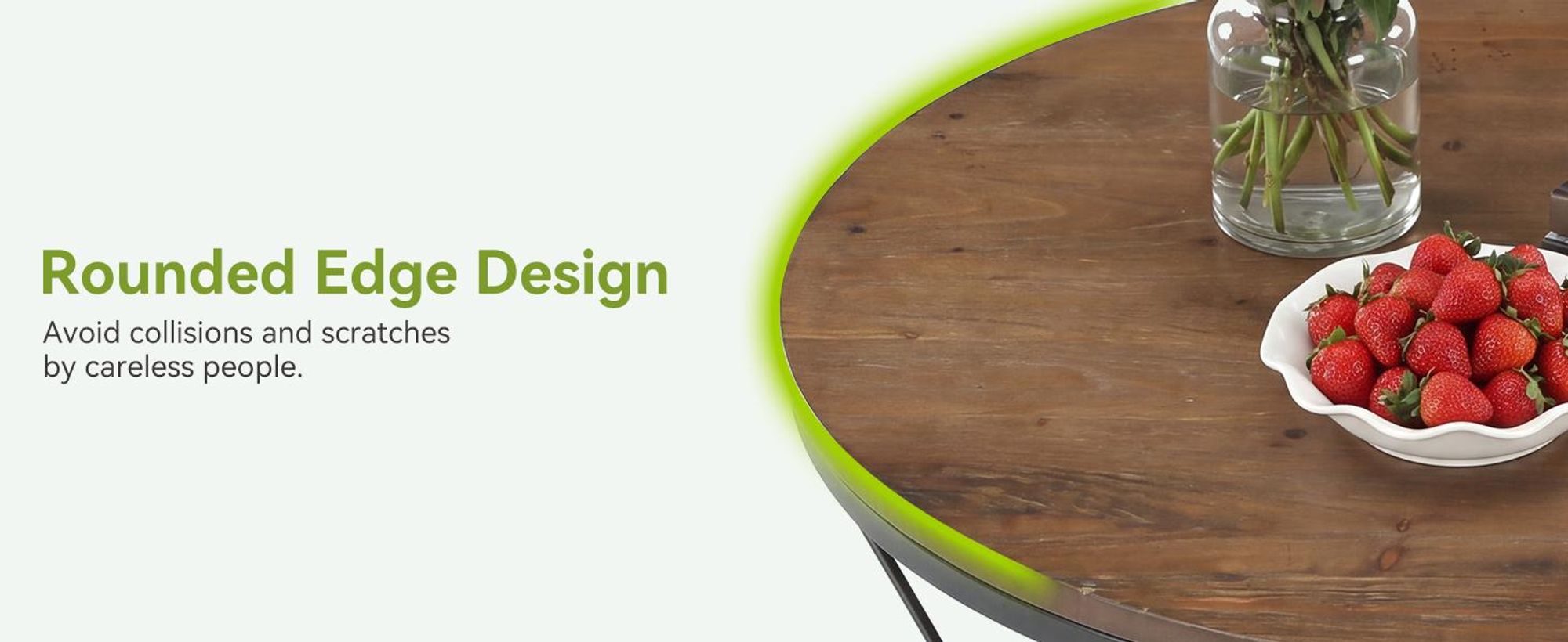 Tribesigns Runder Couchtisch 80 cm, Industrial Massivholz Kaffeetisch mit unterem Regal, platzsparend für Wohnzimmer, Rustikales Braun + Schwarz