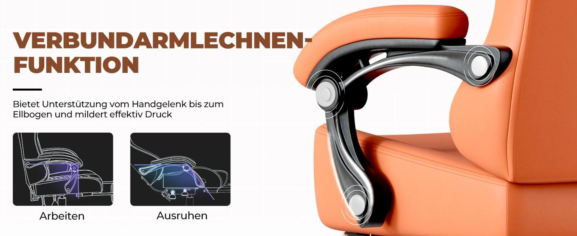 GTPLAYER Gaming Stuhl Ergonomischer Gaming Sessel Schreibtischstuhl Bürostuhl mit Stoffoberfläche Federsitzkissen, Verbindungsarmlehnen, mit Fußstütze