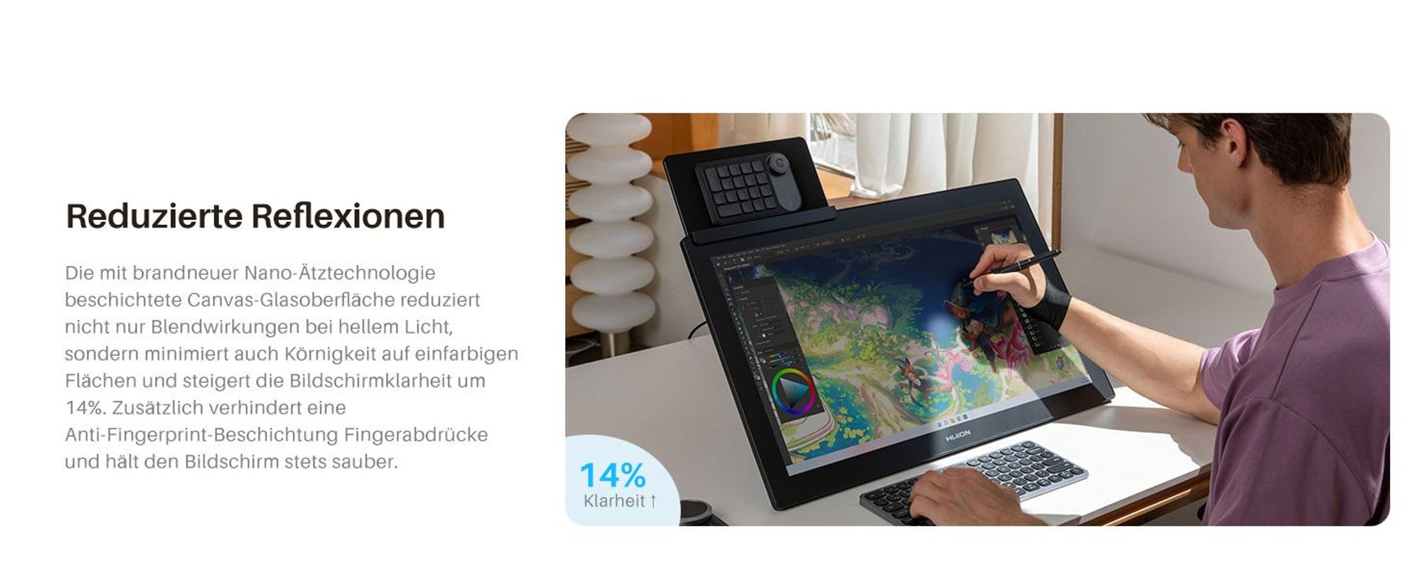HUION Kamvas Pro 24 Gen 3 Grafiktablett mit Display, 23,8" 4K-UHD-Zeichenmonitor, neues PenTech 4.0,16384 Druckstufen mit Zwei Batterielosen Stiften