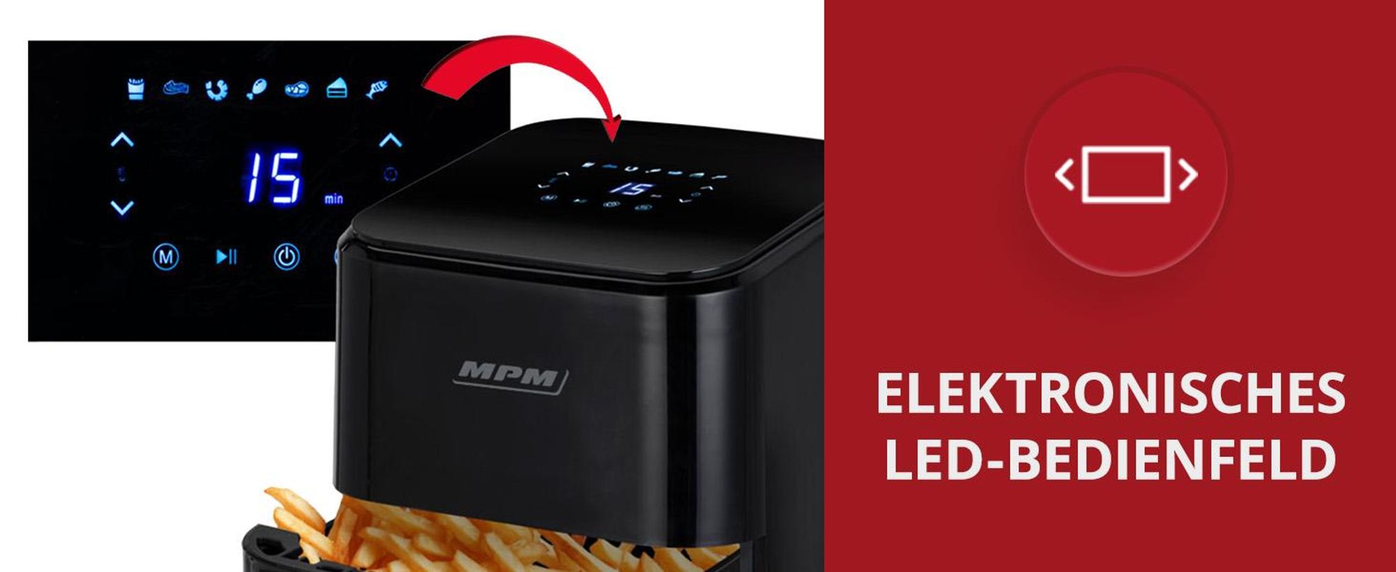 Heißluftfritteuse ohne Fett – Airfryer 4.5L XL  MPM MFR-11