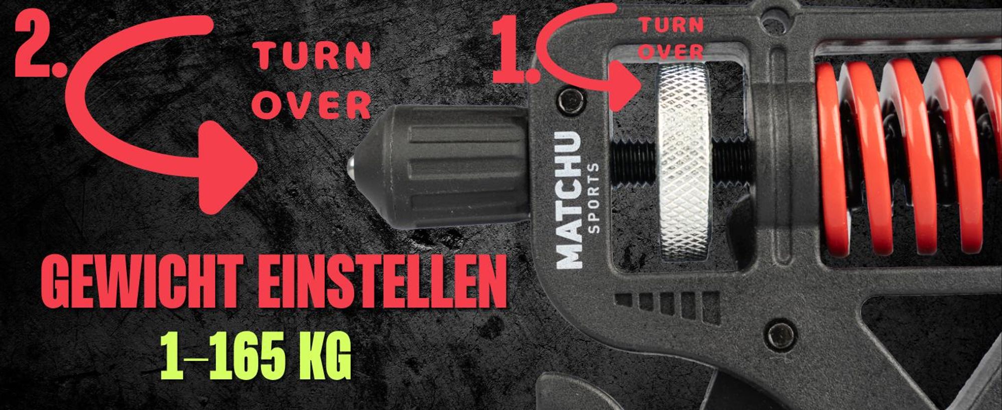 Matchu Sports Handtrainer 5–165 kg verstellbar – Griffkrafttrainer mit Zähler – Fingertrainer und Unterarmtrainer – Schwarz