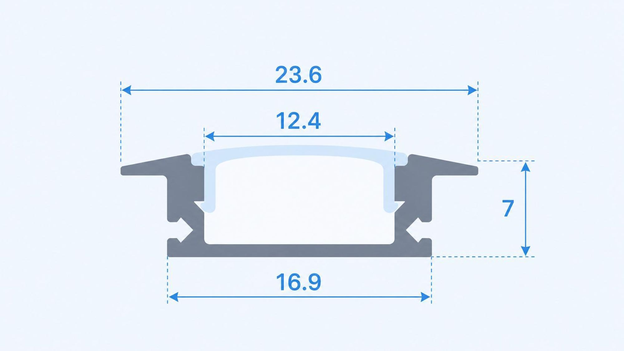 MasterLED Einbauprofil Aluminium Schwarz 2m – LED Leiste Unterputzprofil mit Milchabdeckung – Inkl. Endkappen & Halterung