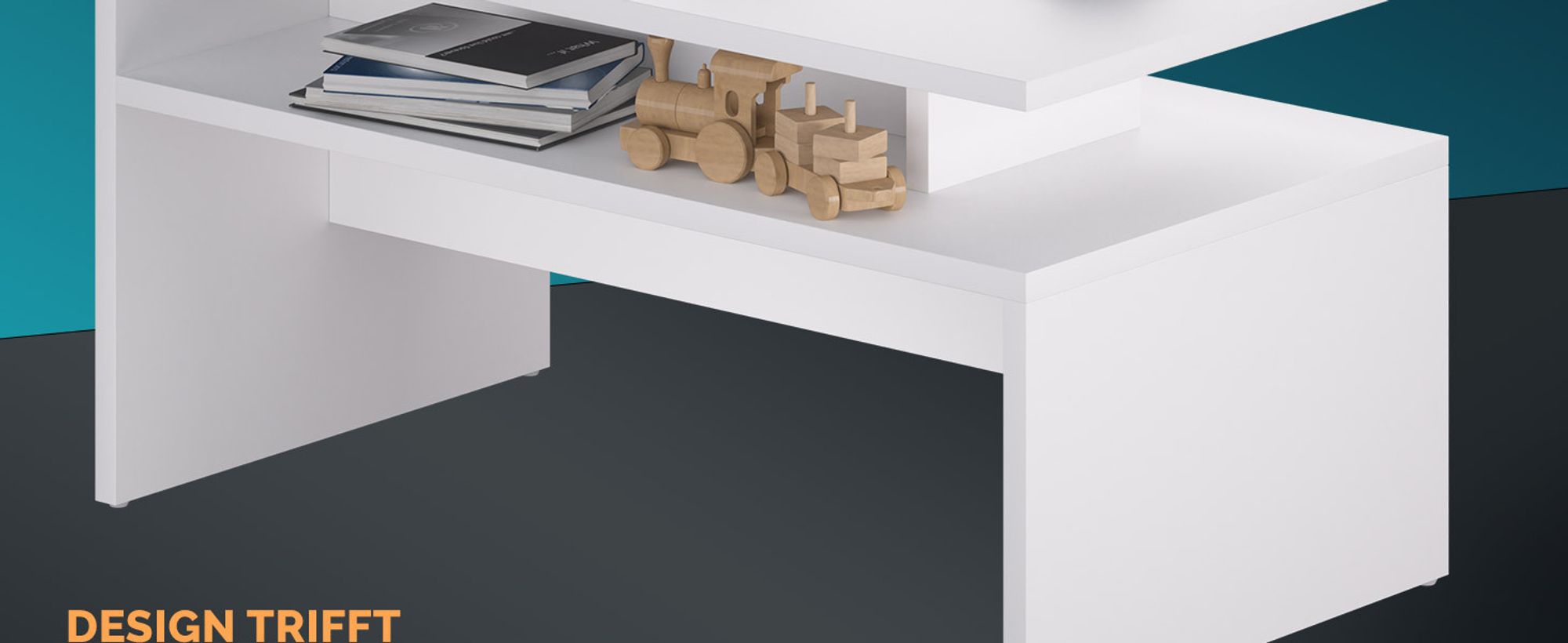 CASARIA® Couchtisch Holz Weiß mit Stauraum 95x55x50cm Wohnzimmertisch Modern Kratzfest 50kg Belastbar Beistelltisch Couch Sofa Tisch Wohnzimmer Möbel