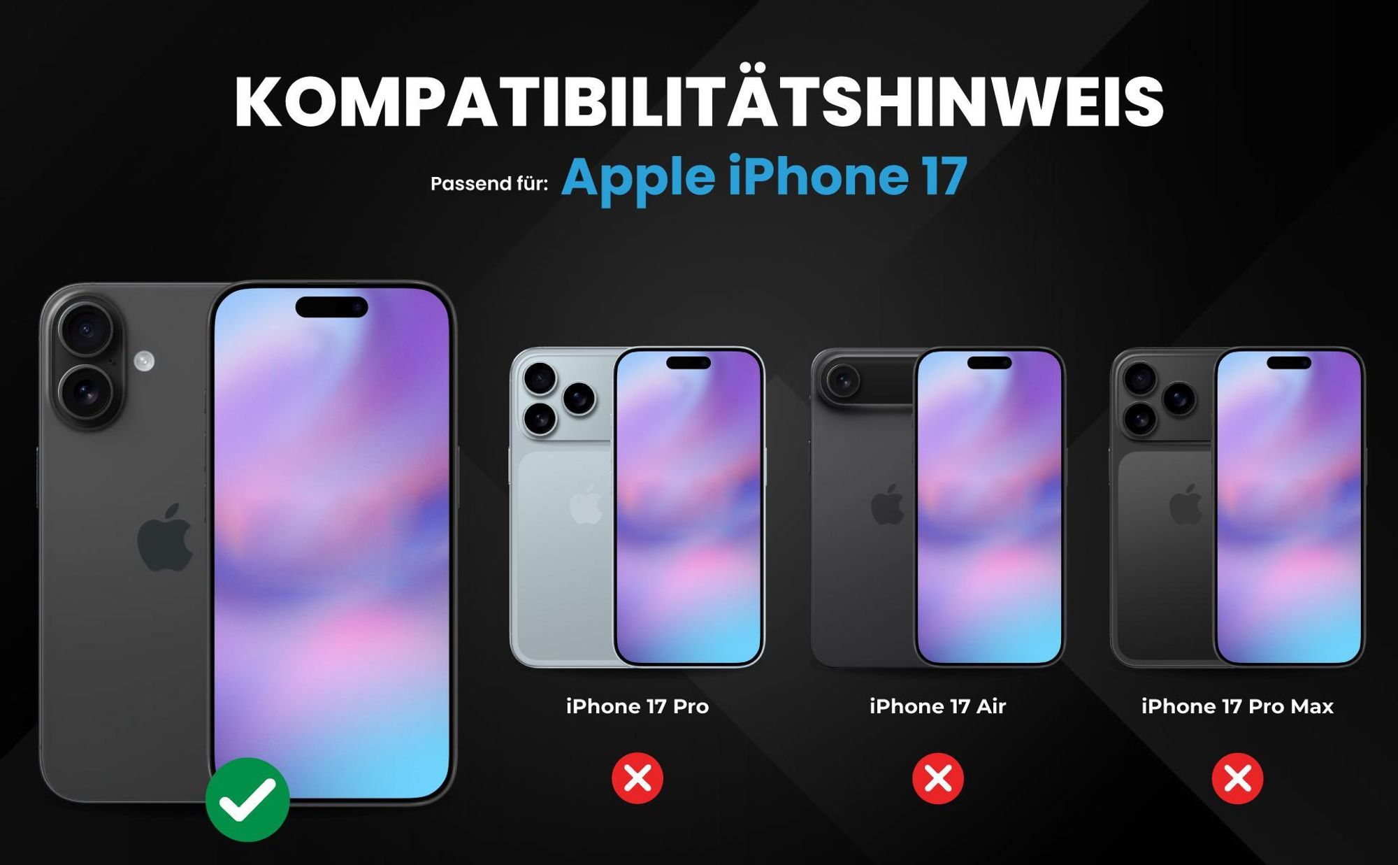 Kompatibilitätshinweise Hülle für Apple iPhone 17